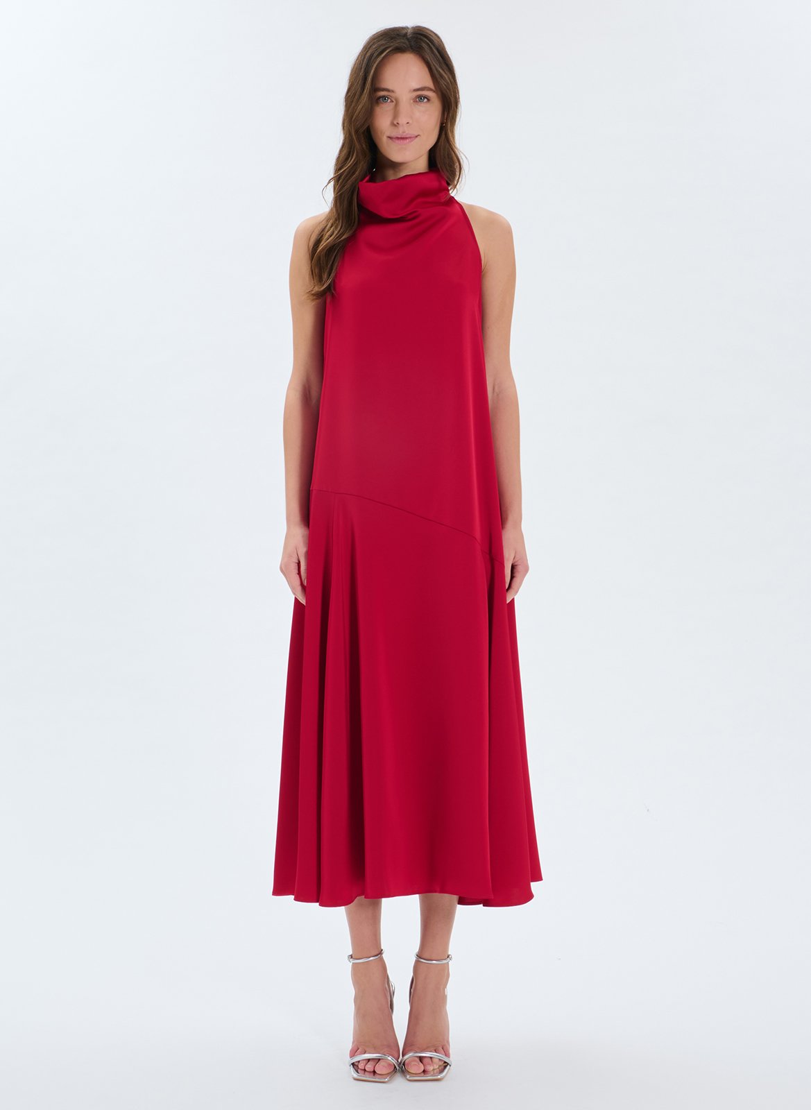 Robe longue évasée ZAPA Rouge