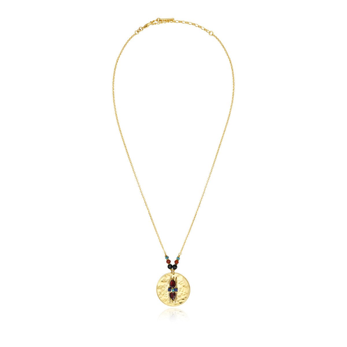 Adjustable pendant necklace   gold-plated SATELLITE PARIS Multicolored
