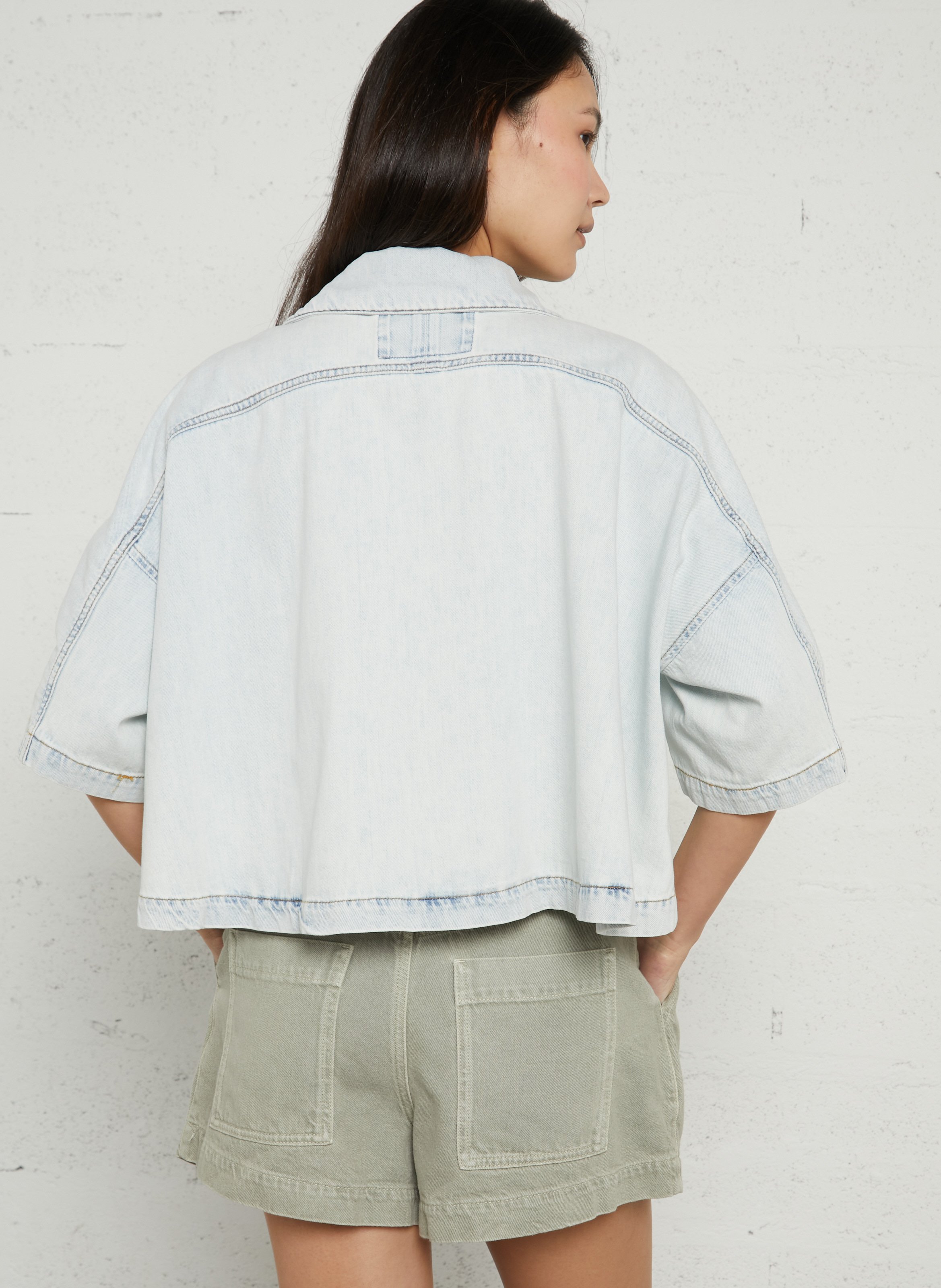 Oversized short-sleeve denim shirt BELLEROSE Faded jeans