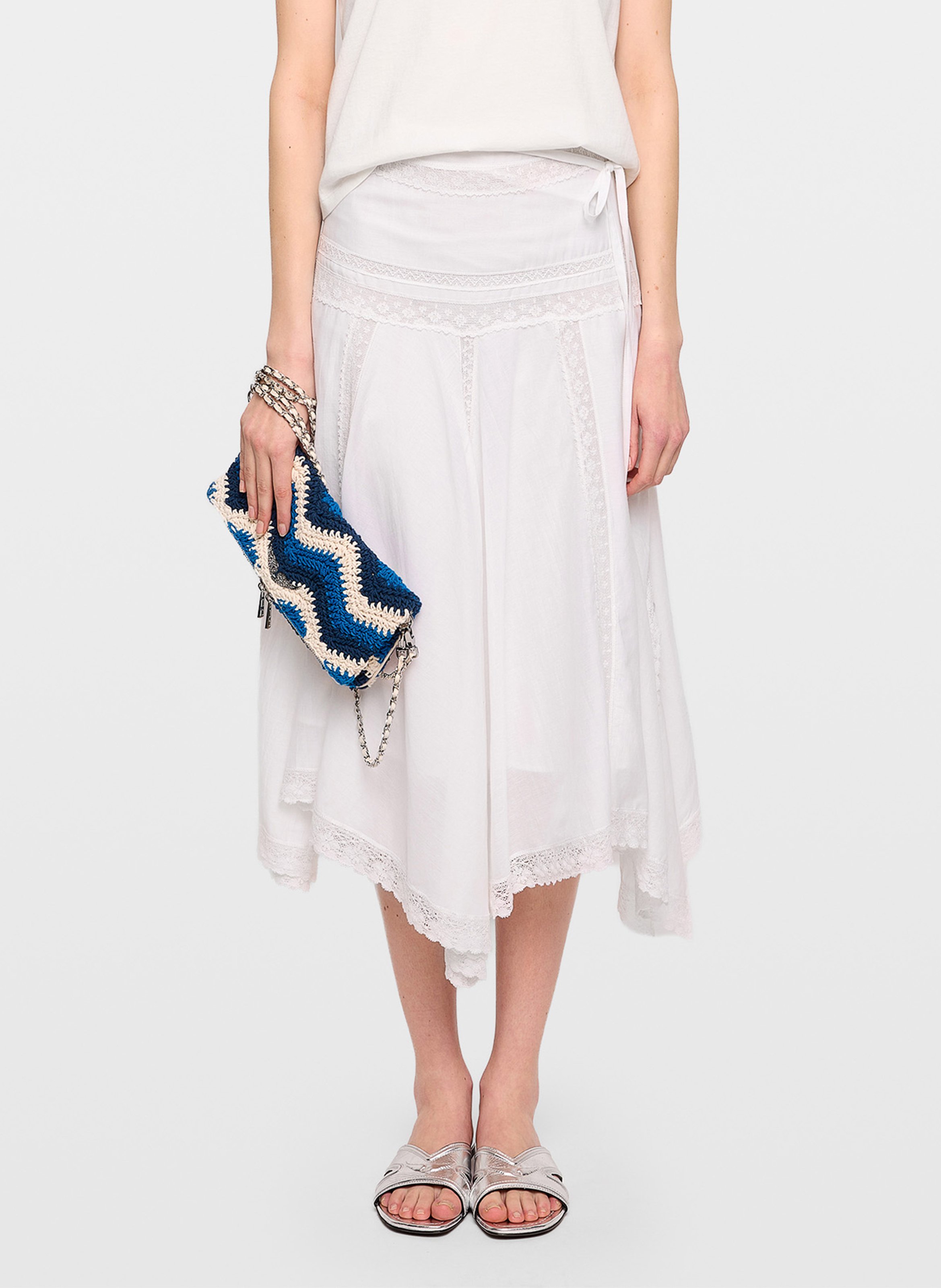 Asymmetric midi skirt ZADIG&VOLTAIRE White
