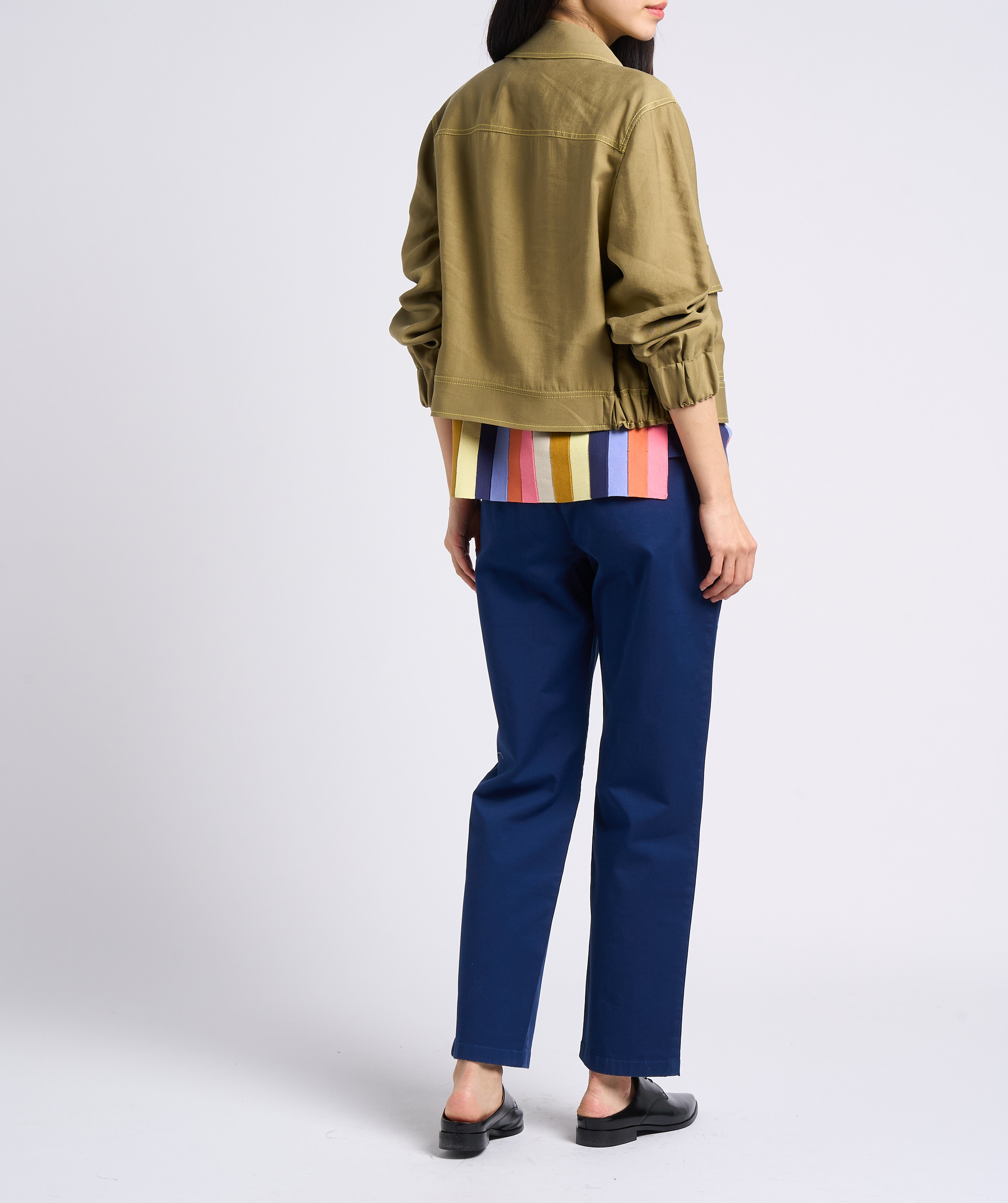 Fließende Jacke mit klassischem Kragen und Ziernähten PAUL SMITH Grun