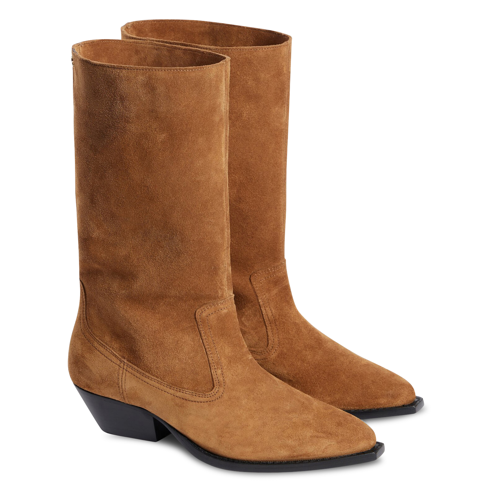 Bottes en cuir suédé SANDRO Marron