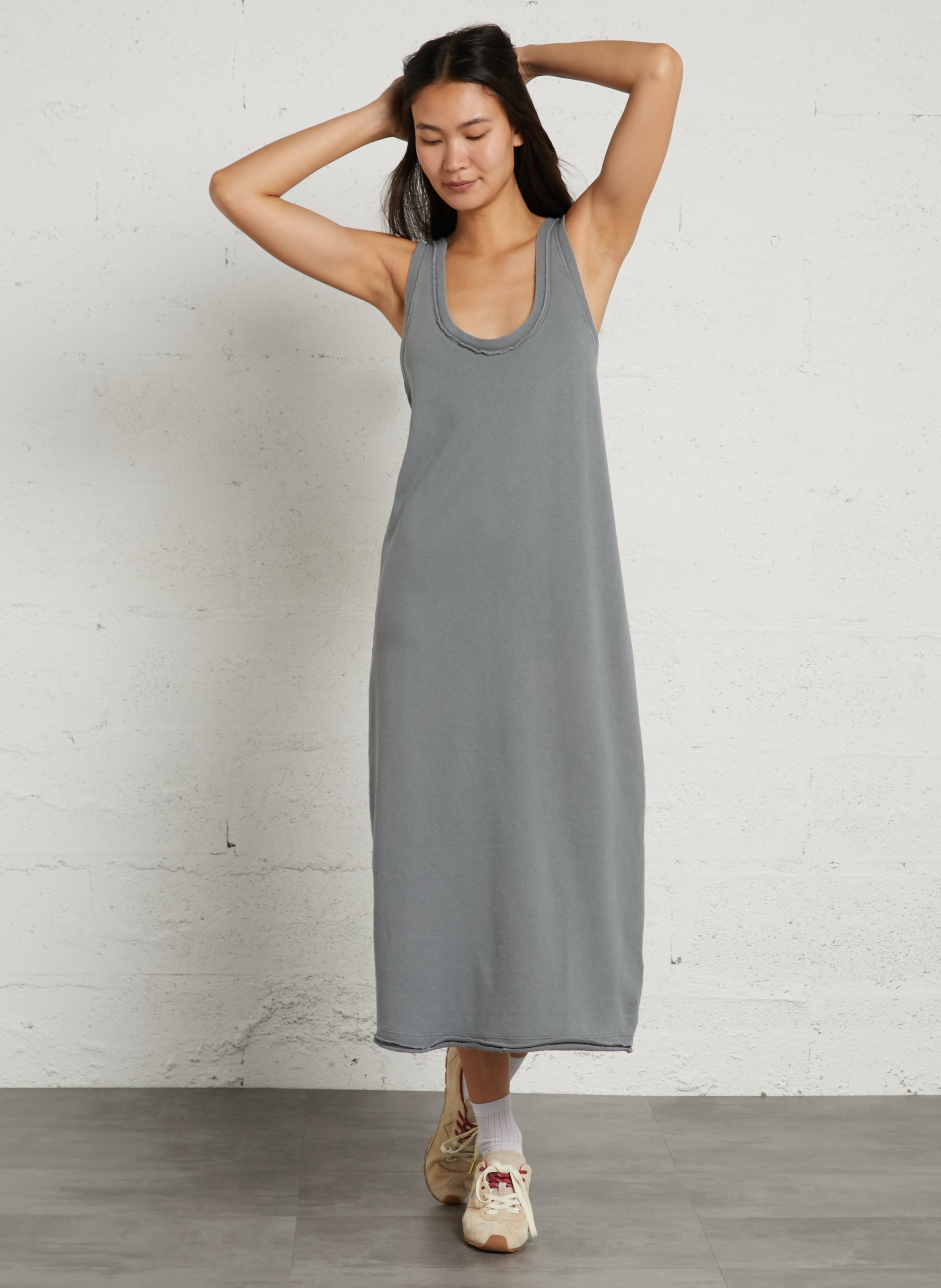 Robe longue débardeur unie AMERICAN VINTAGE Noir