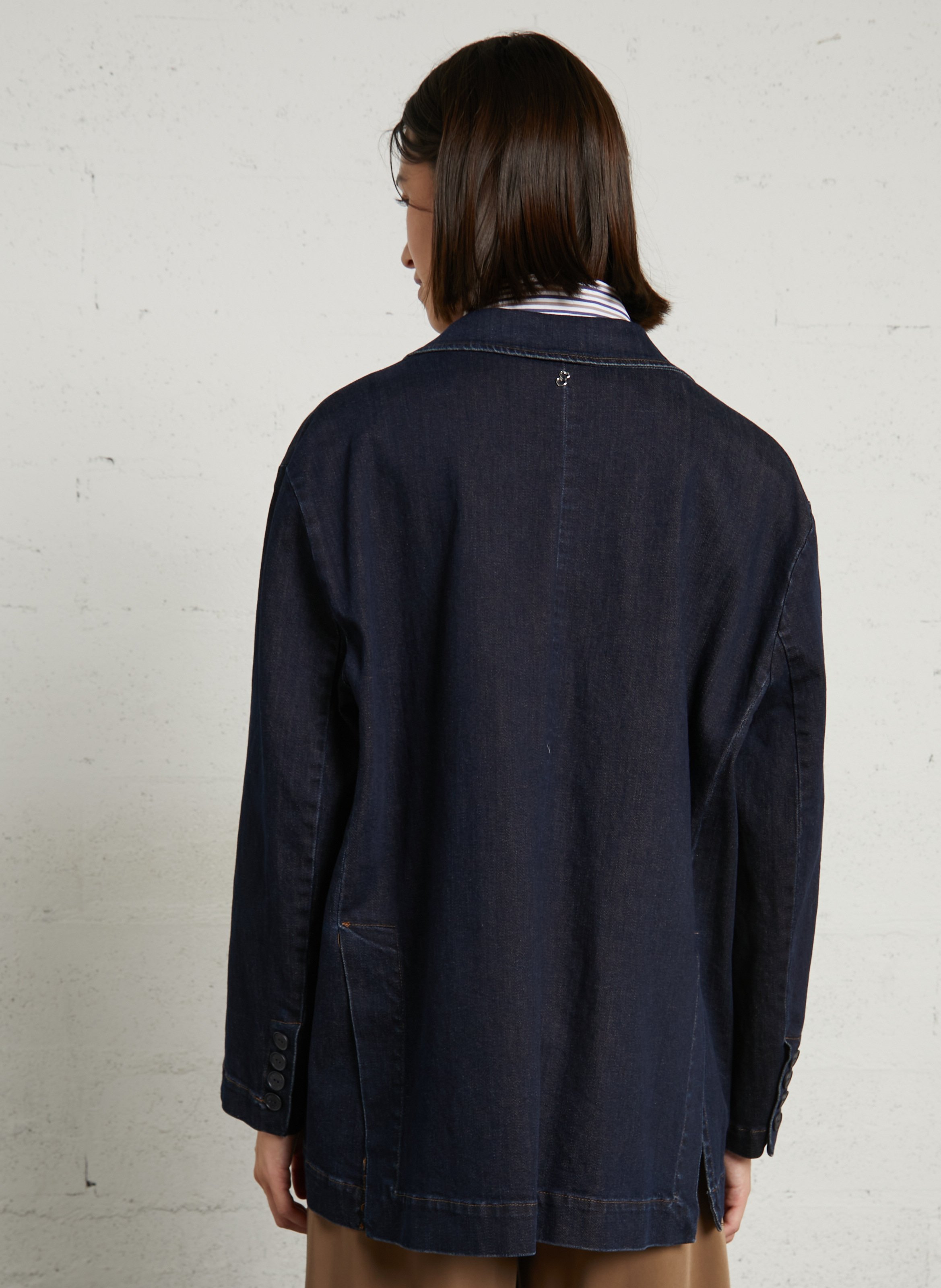 Oversized denim blazer PLEASE Blue
