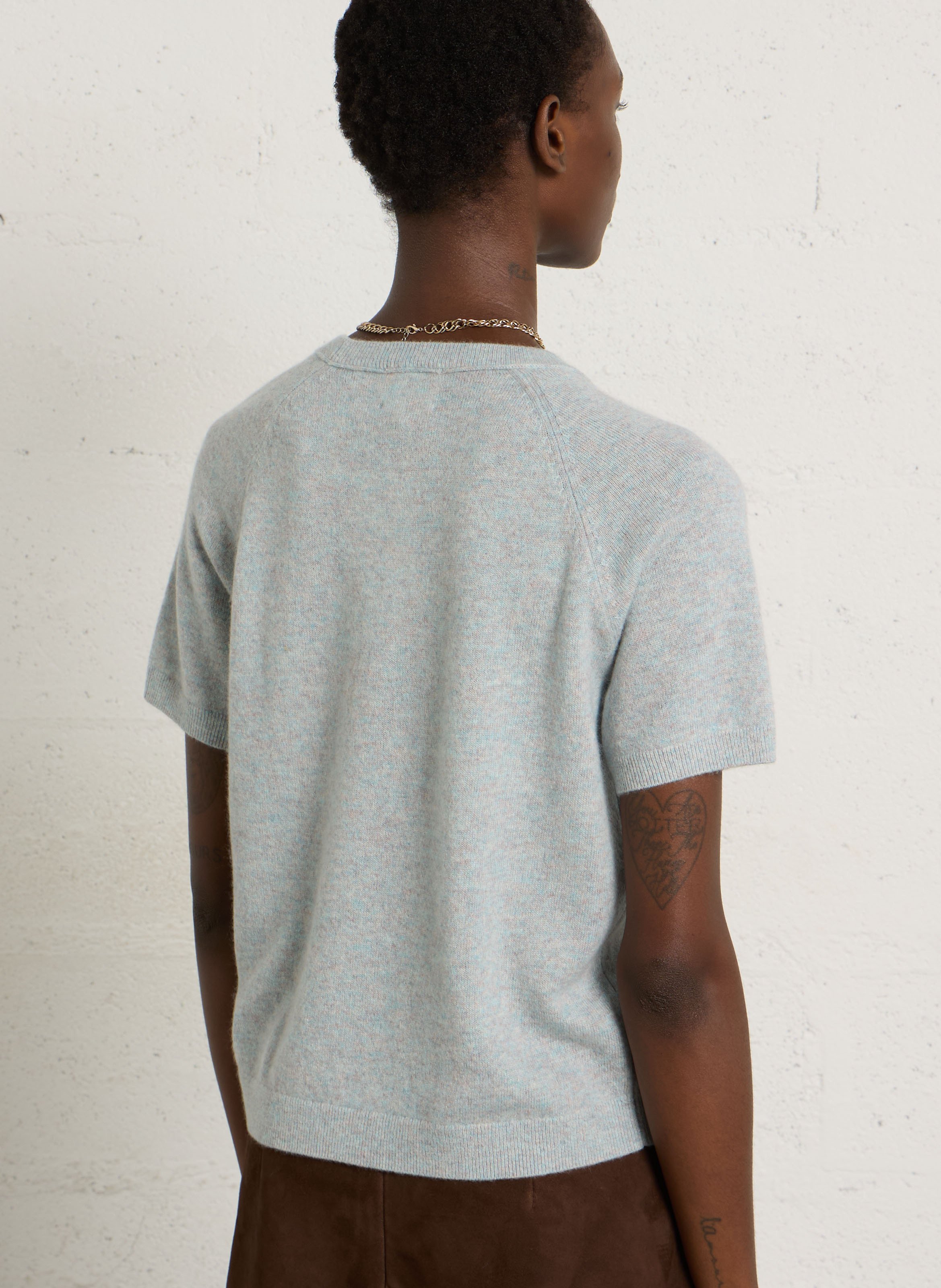 Pull droit col rond en cachemire MAISON 123 Bleu