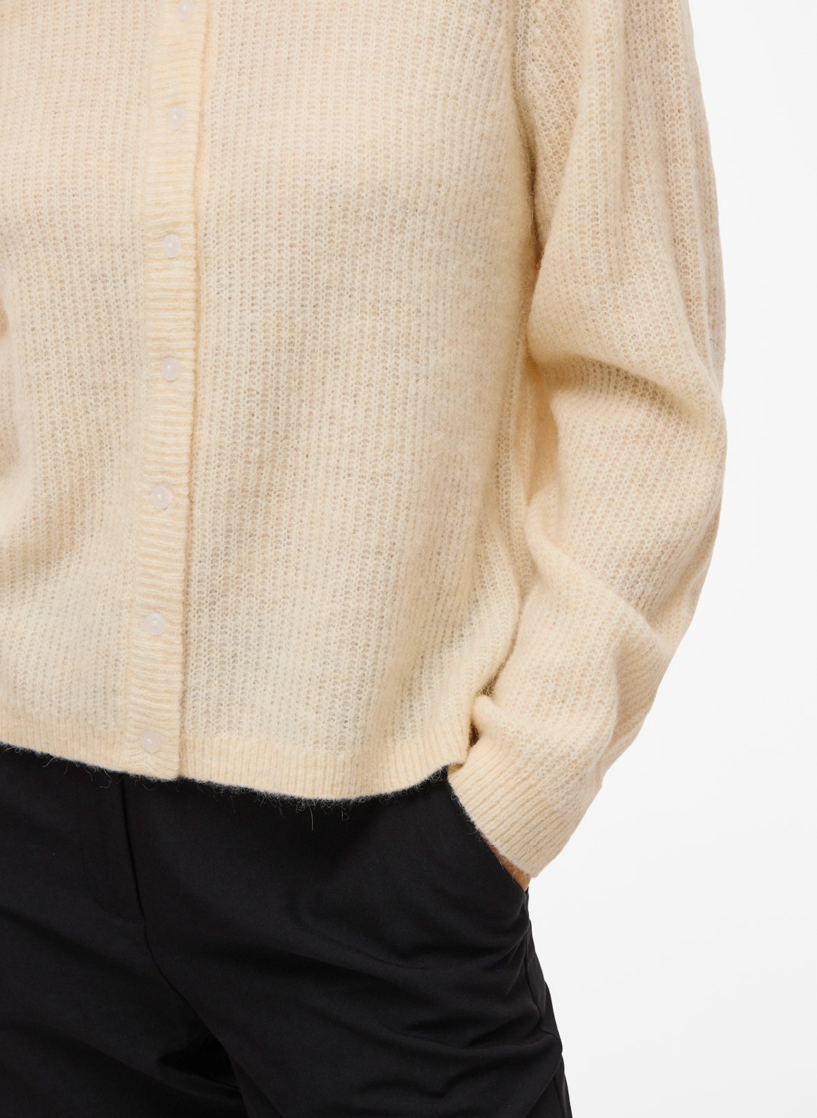 Gerade geschnittene Strickjacke VILA Beige
