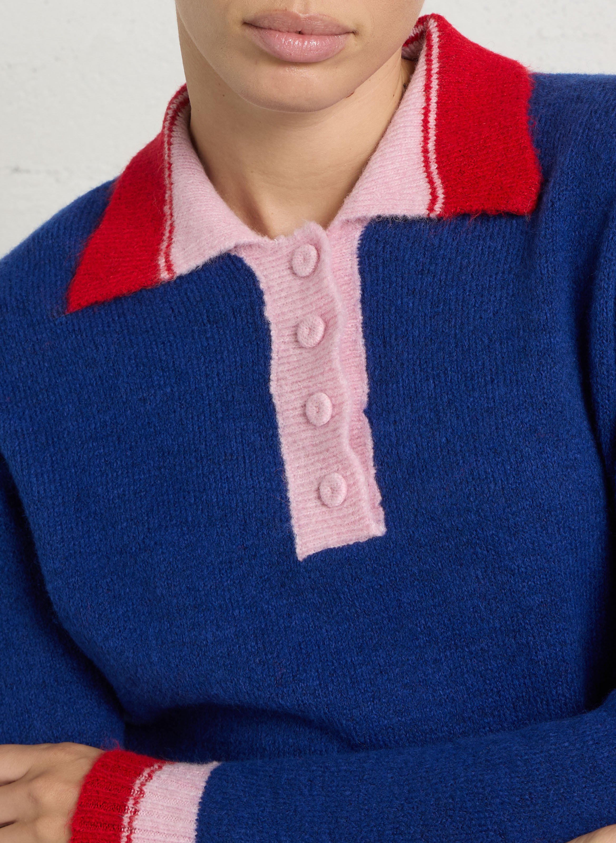 Straight fit classic collar sweater DR BLOOM Blue