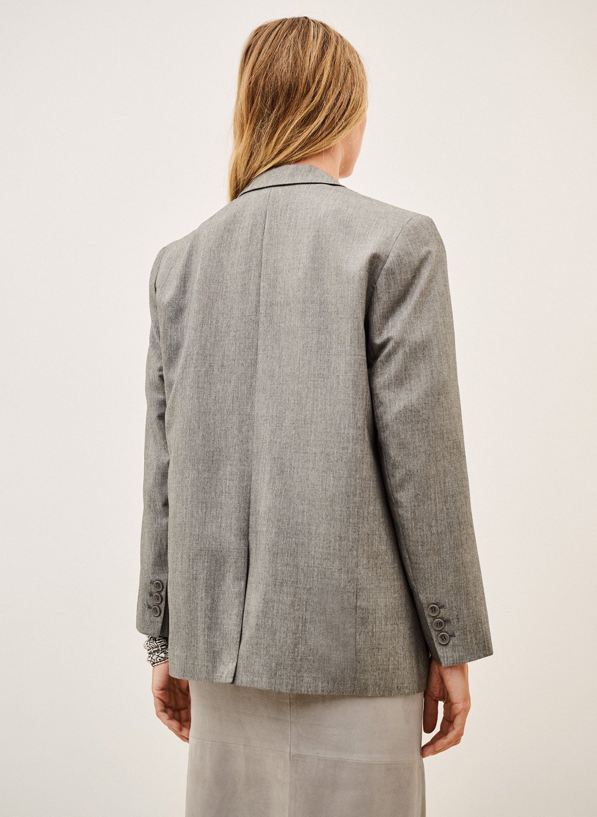 Gerade geschnittener Blazer mit Reverskragen in Uni BA&SH Grau