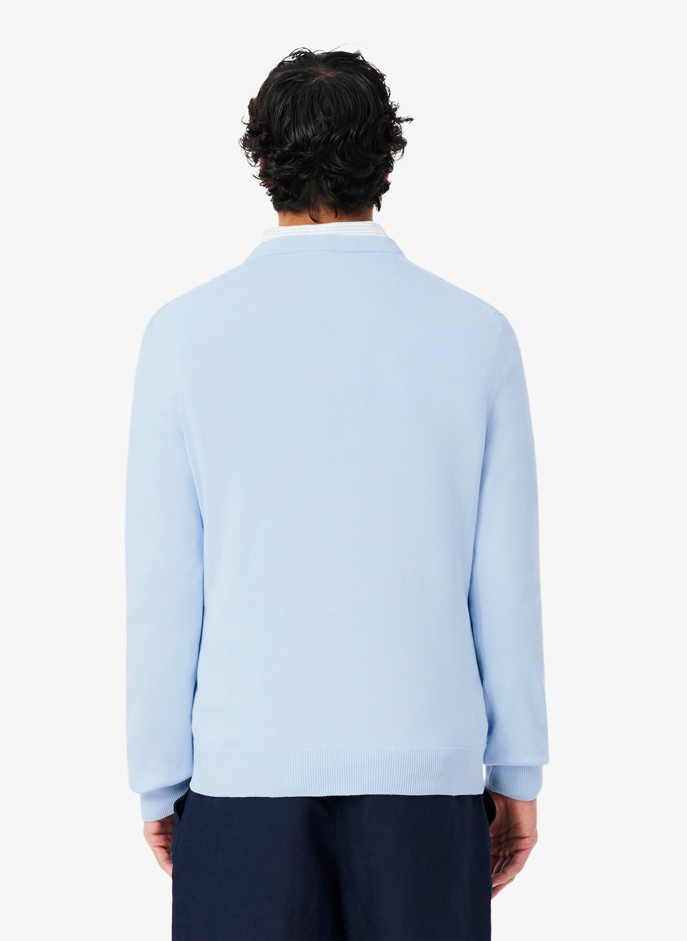 Pull col rond regular-fit en coton  LACOSTE Bleu