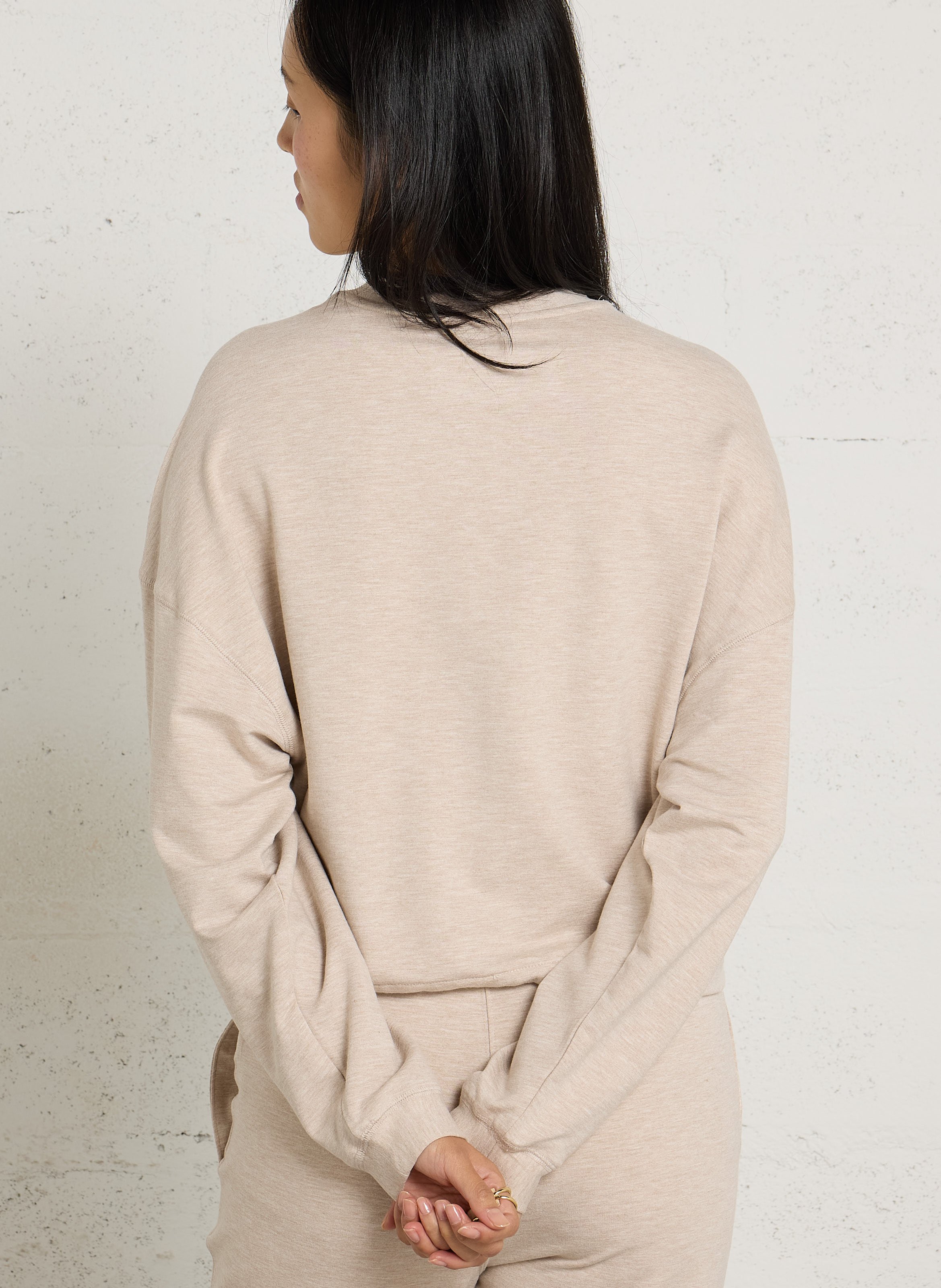 Weites Sweatshirt mit Rundhalsausschnitt MAJESTIC FILATURES Beige