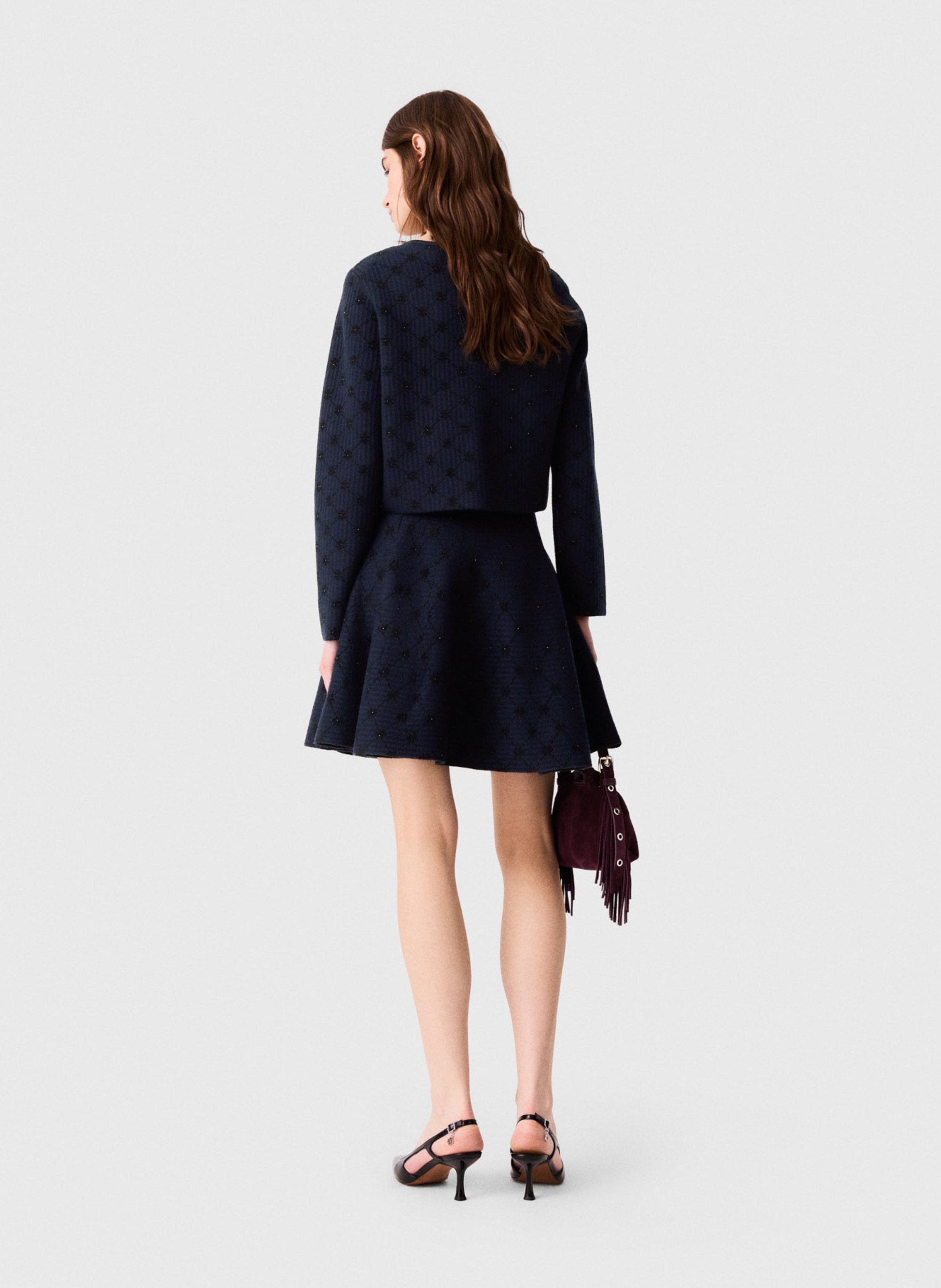Straight round neck cardigan MAJE Blue