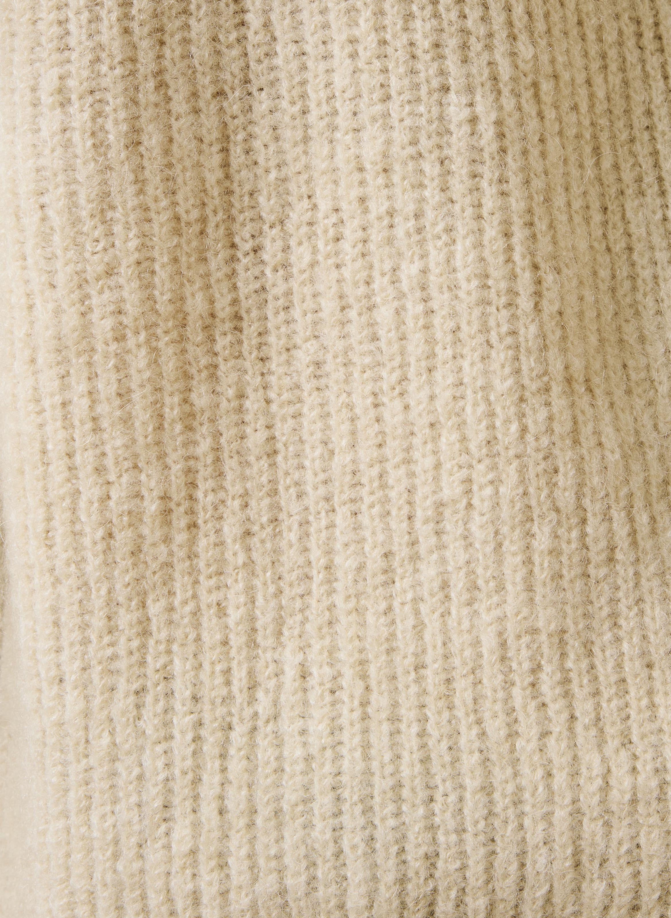 Gilet ample col rond en maille mélangée LA FEE MARABOUTEE Blanc