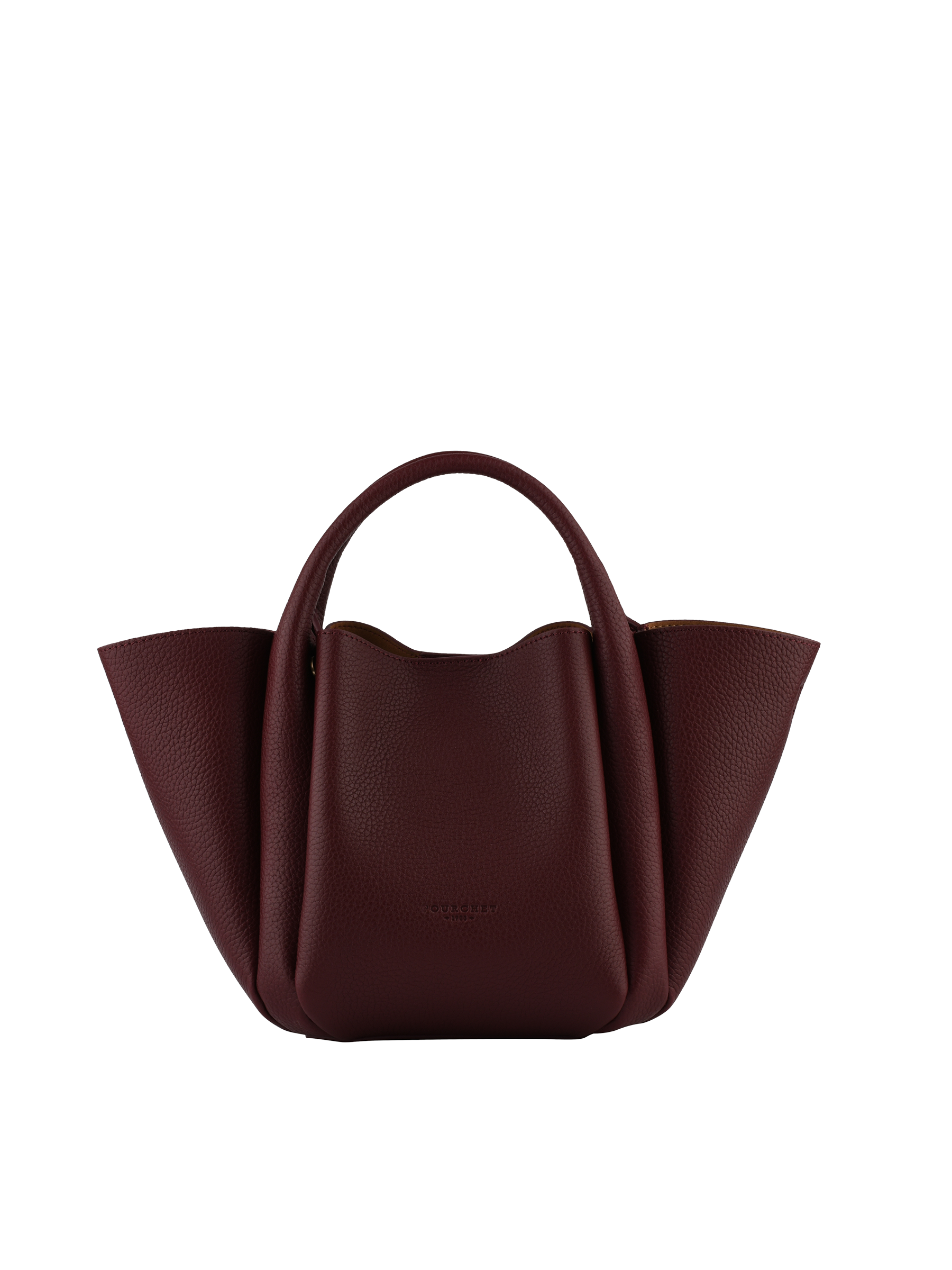 Calfskin leather handbag POURCHET Red