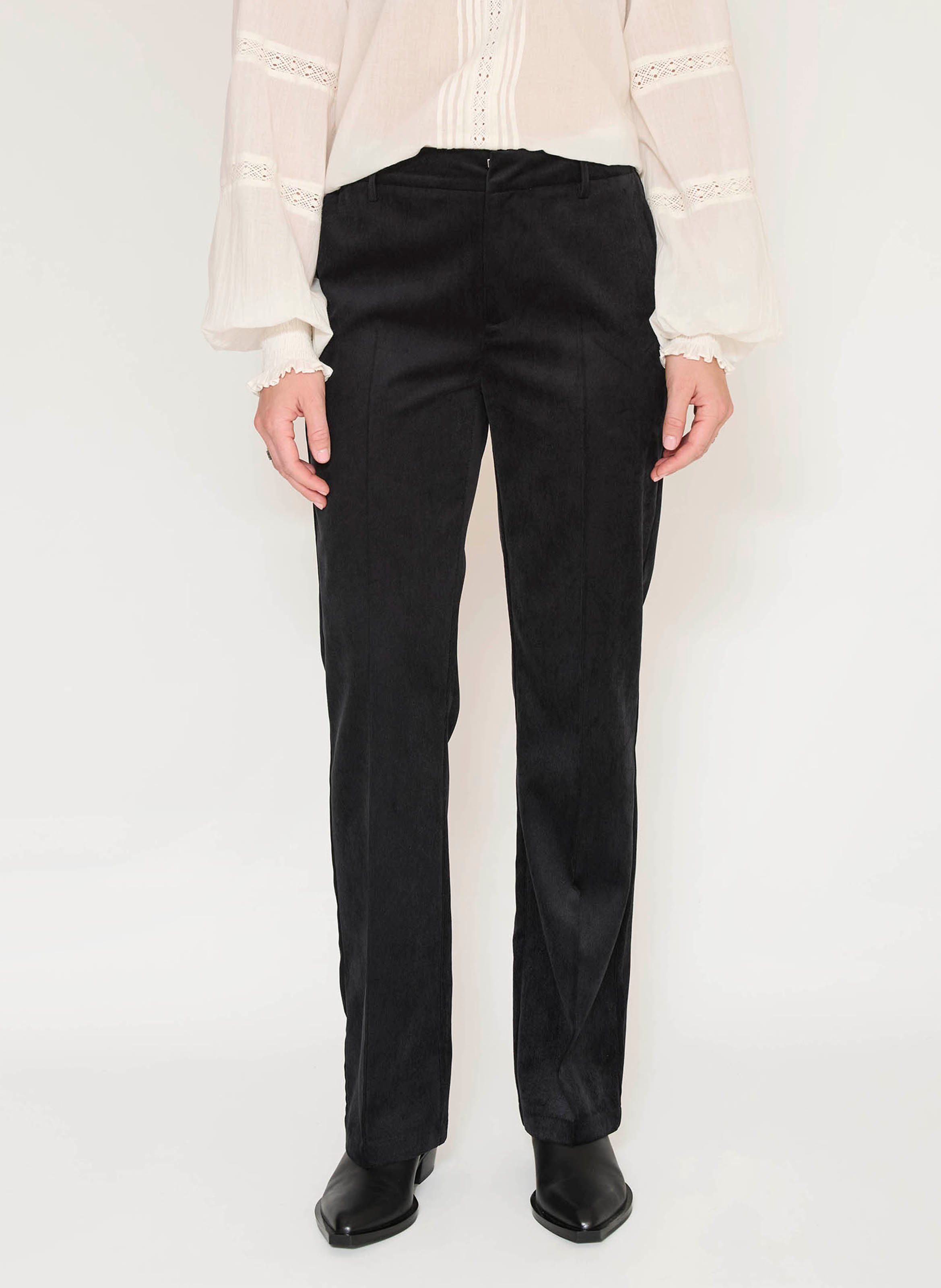 Rechte ribbroek MKT Zwart