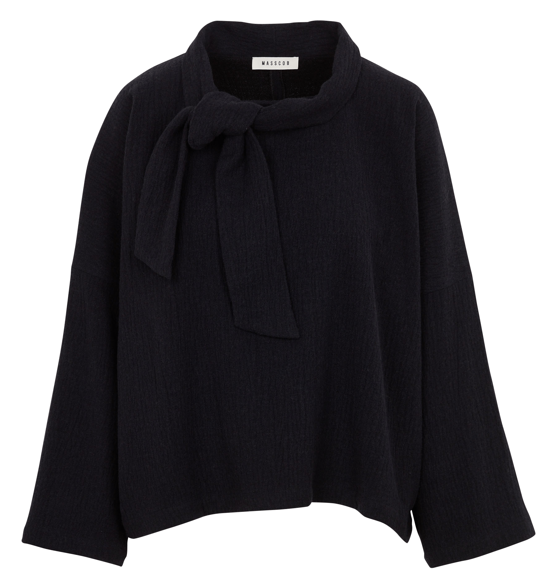 Top con foulard in misto cotone e lana MASSCOB Blu