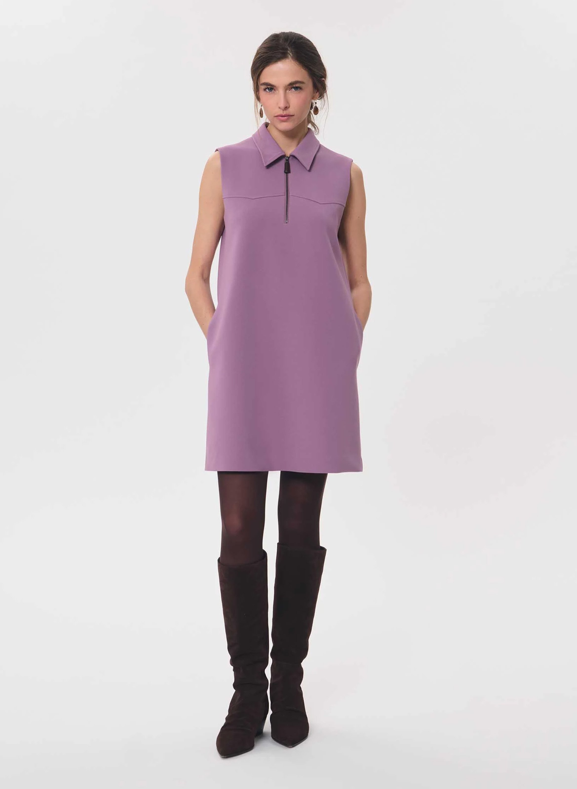 Kurzes unifarbenes A-Linien-Kleid TARA JARMON
