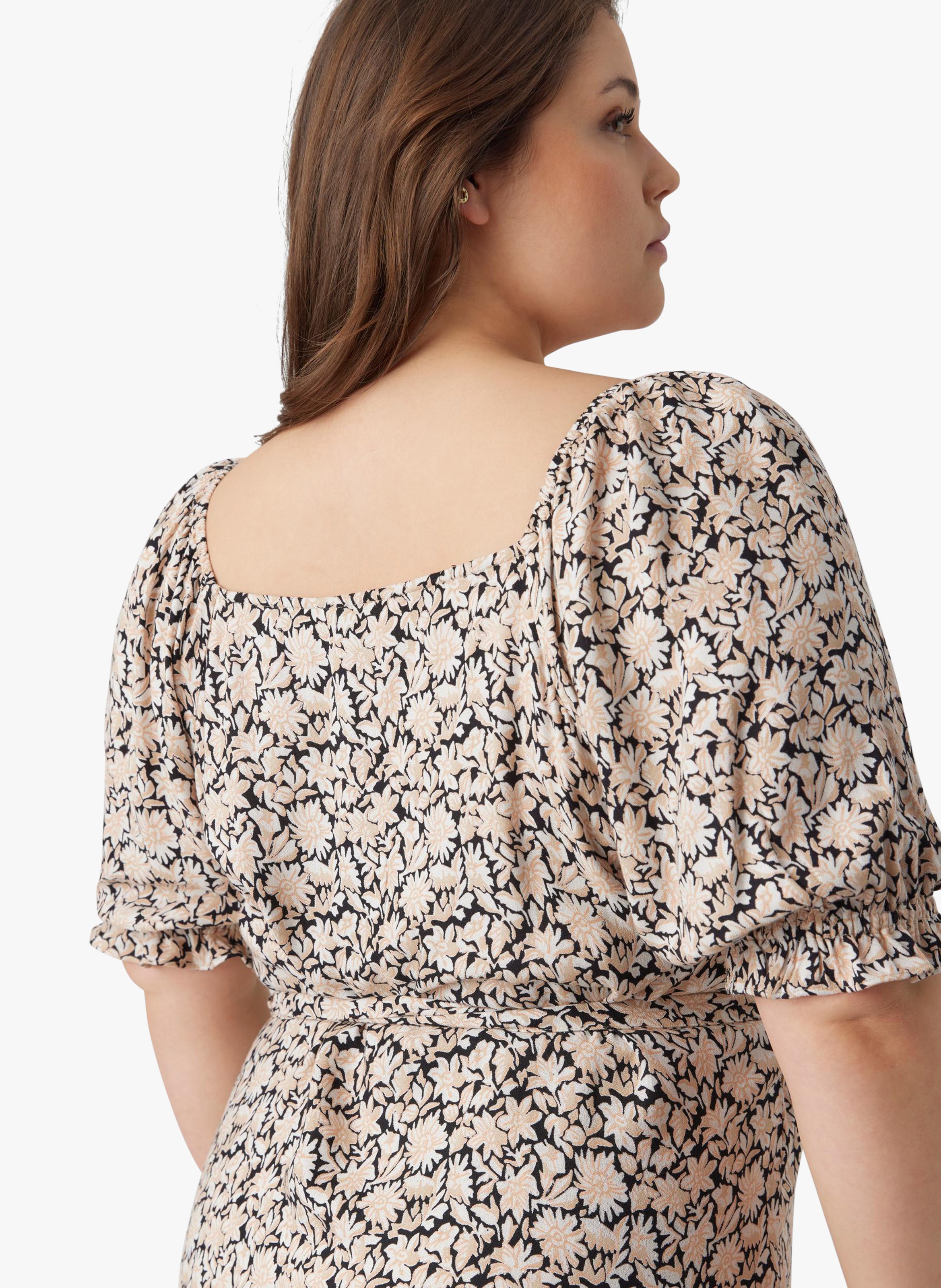 Robe midi en viscose imprimée VERO MODA CURVE Noir