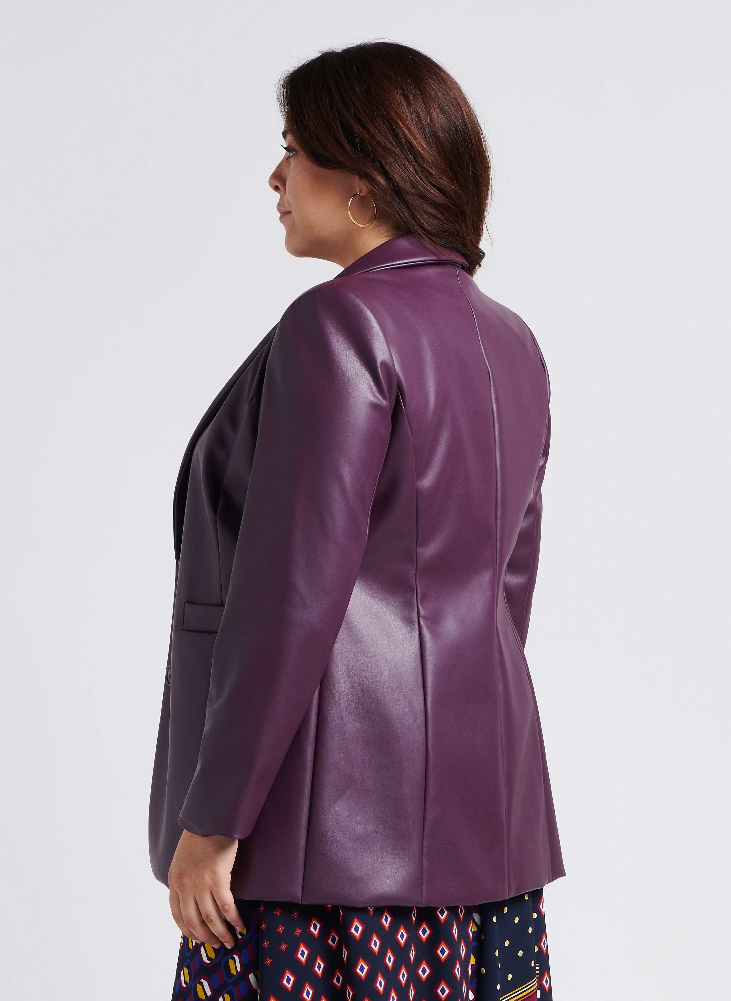 Jacket with tailored collar PERSONA by Marina Rinaldi Purple