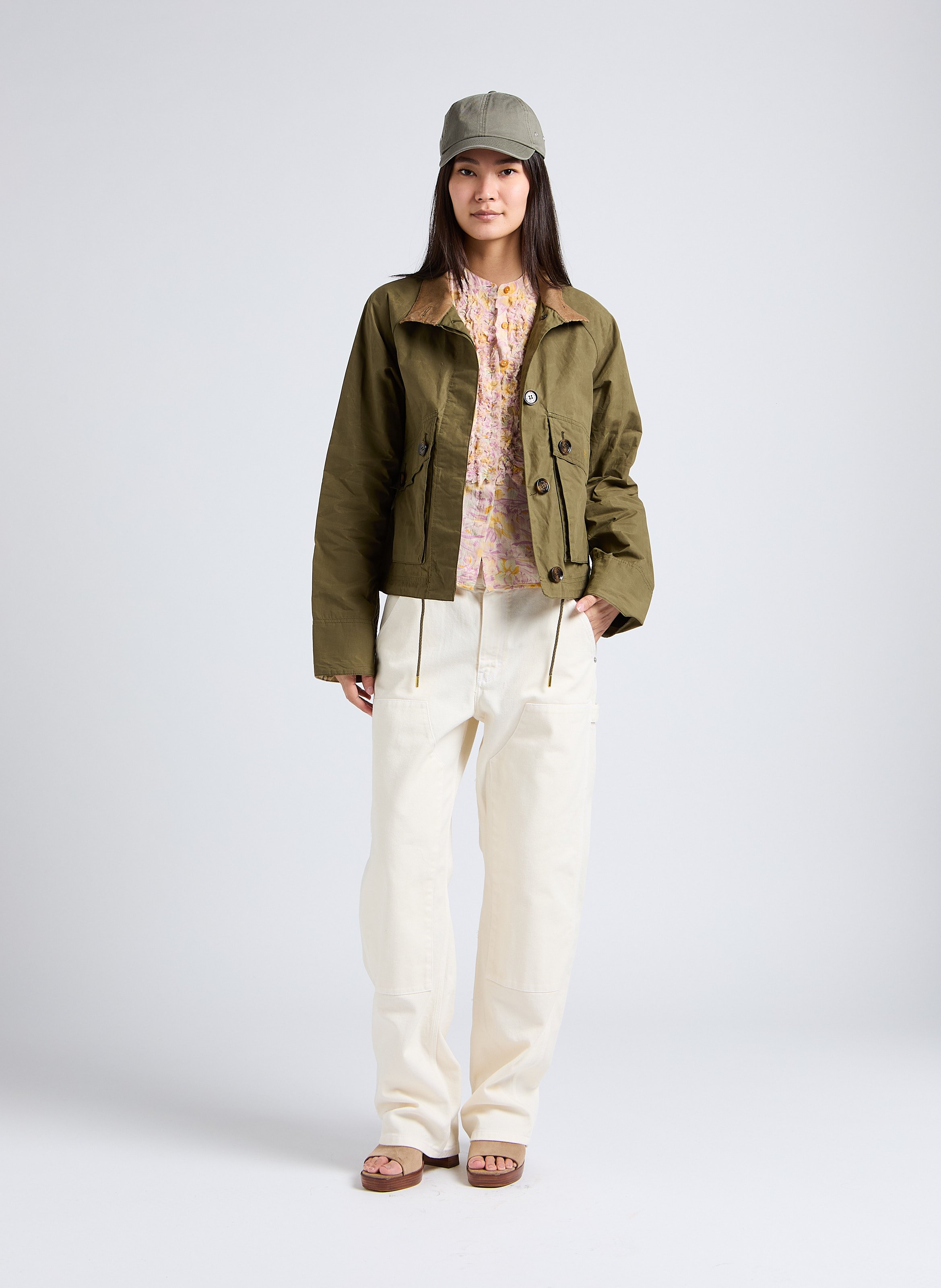 High-waisted straight-leg cotton jeans MARGAUX LONNBERG White