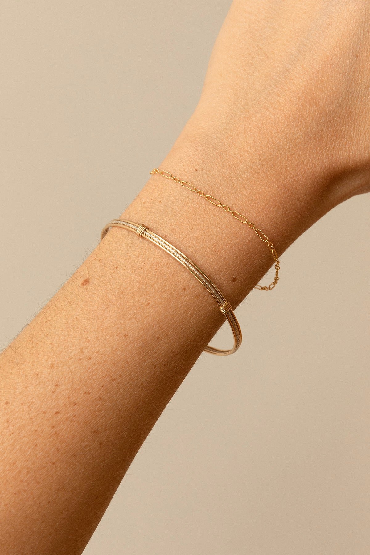 Two-tone diamanté bangle YAY Golden