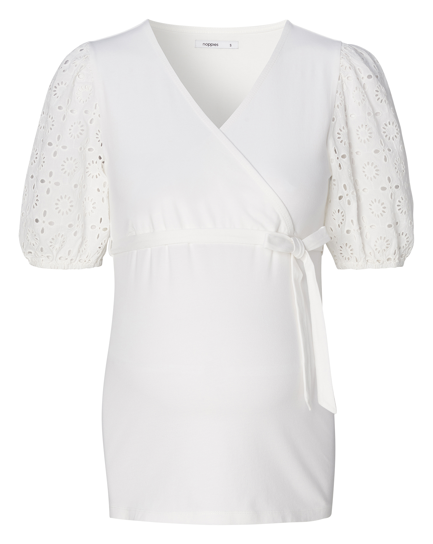 Openwork cotton short-sleeved top NOPPIES White