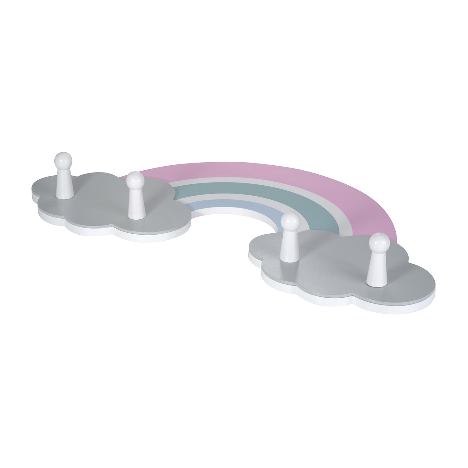 Wooden rainbow wall-mounted coat rack KINDSGUT Pink