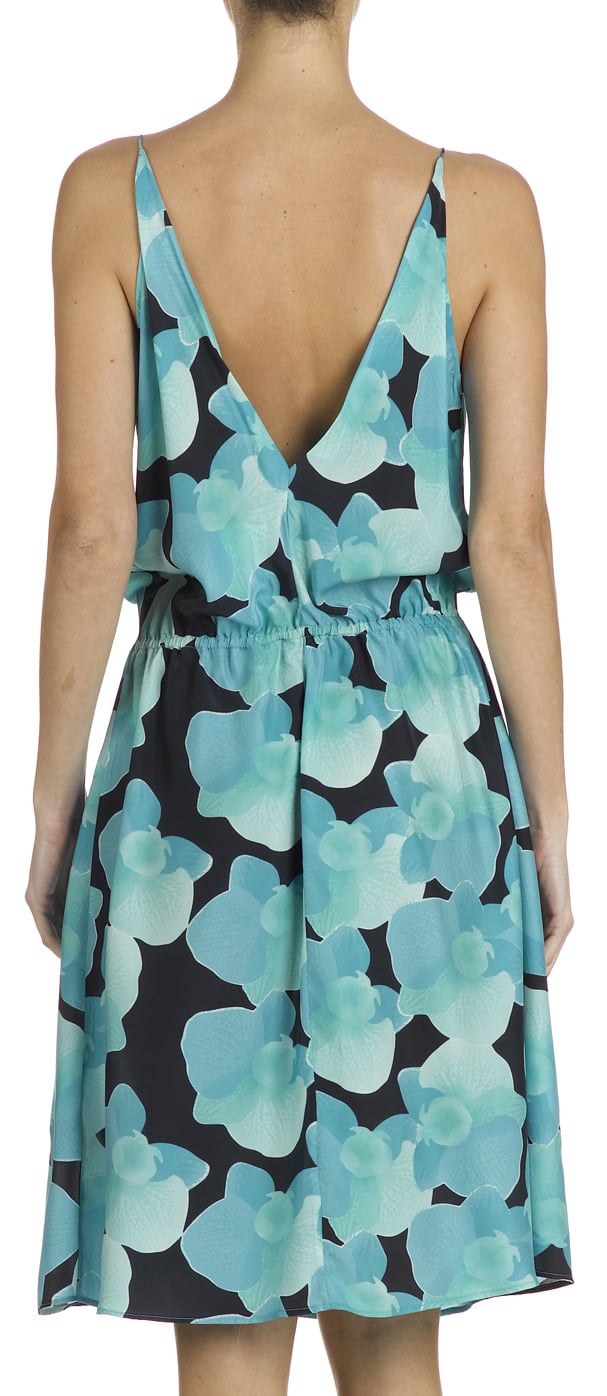 Laurel printed silk dress ATTIC AND BARN Blue