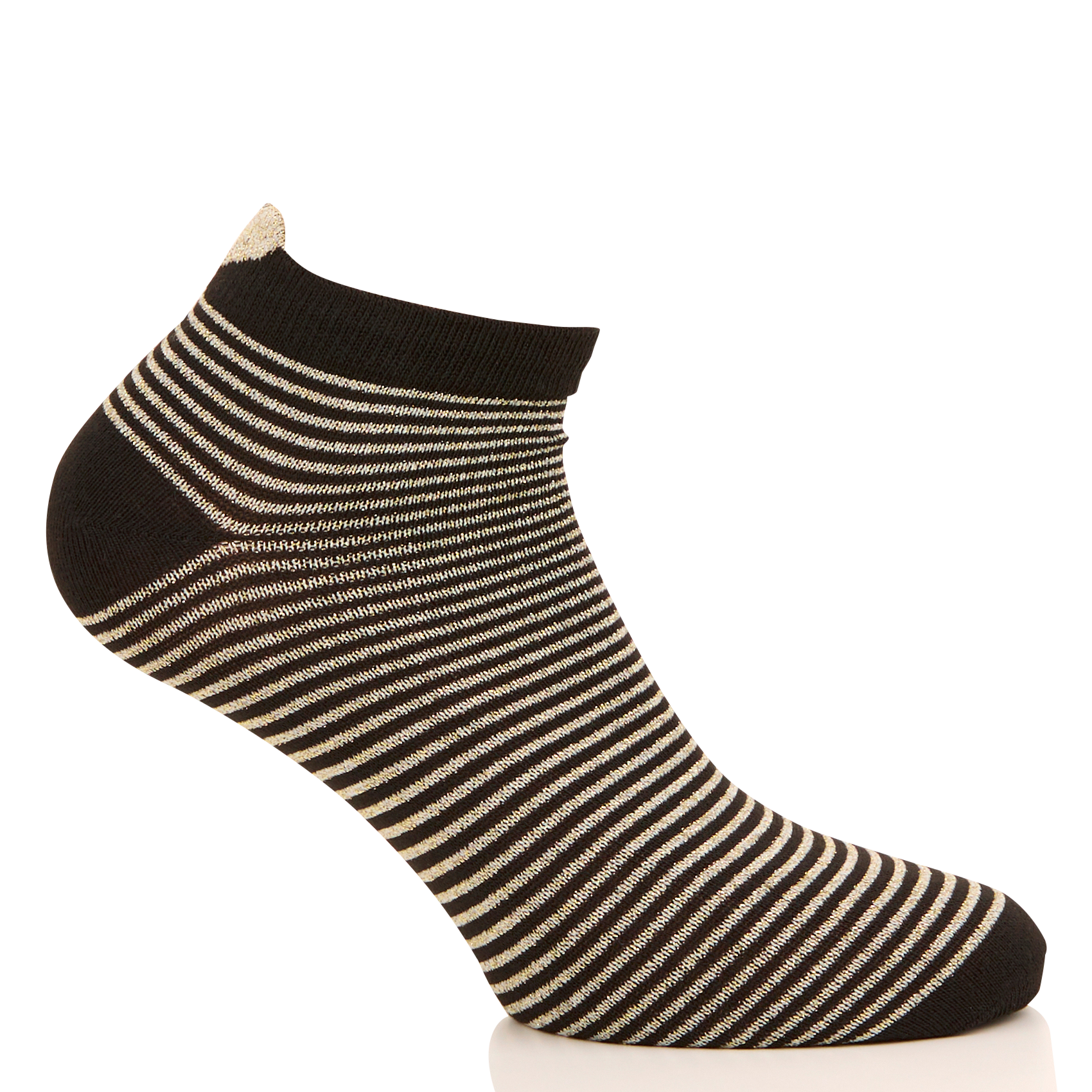 Set of 2 pairs of ankle socks made from mixed recycled fibers PIECES Black