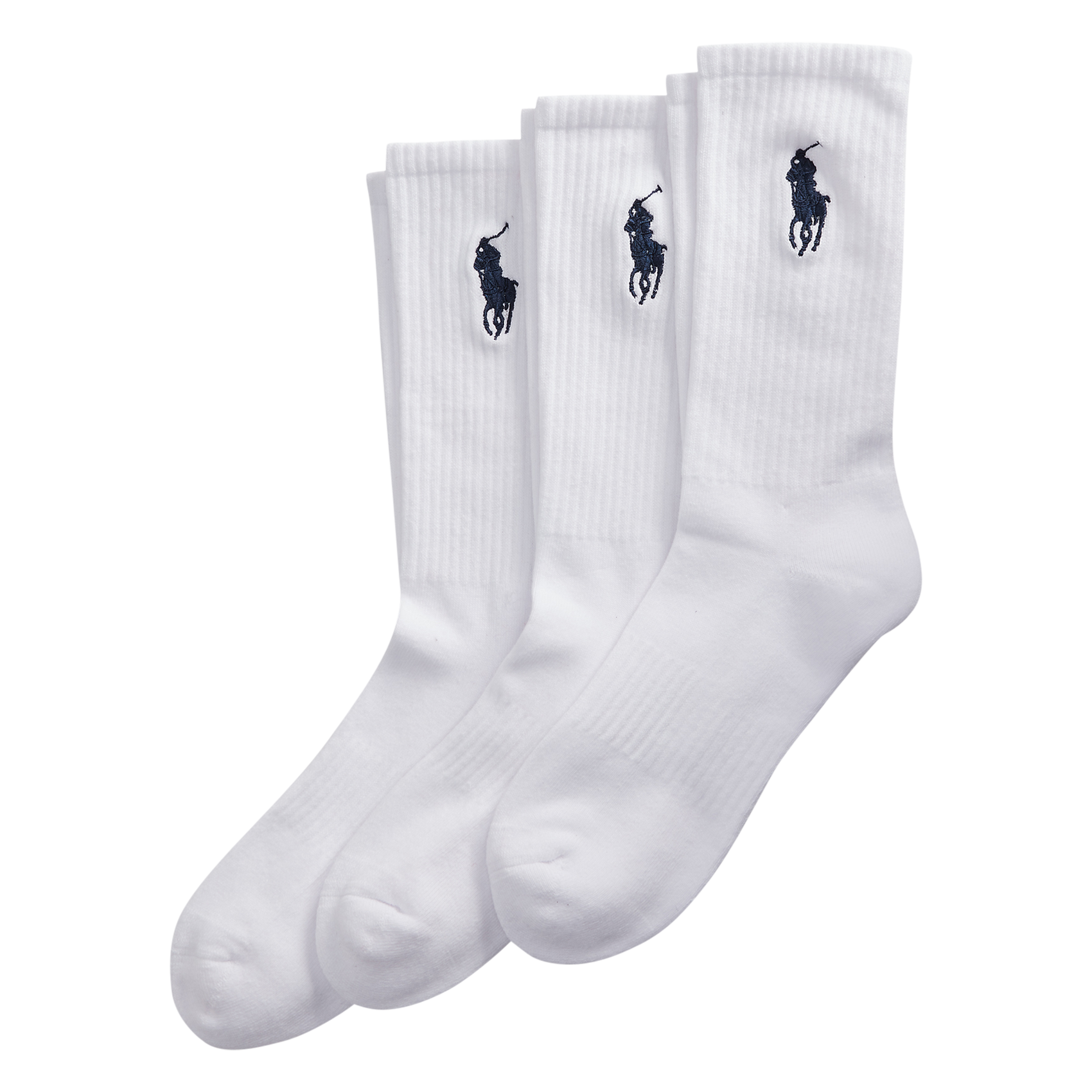 Chaussettes brodées en coton mélangé POLO RALPH LAUREN Blanc