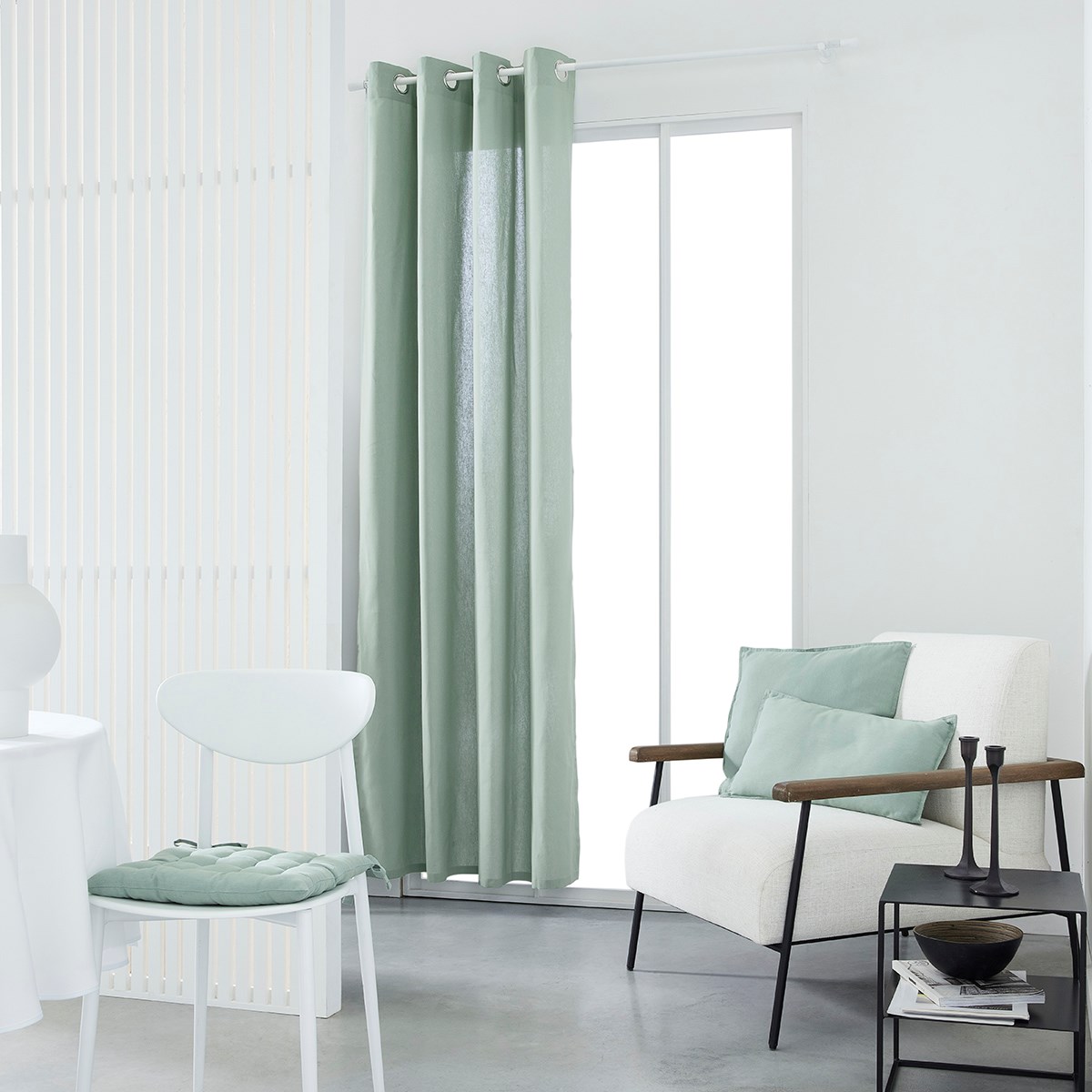 Cotton eyelet curtain TODAY LINGE DE MAISON Green