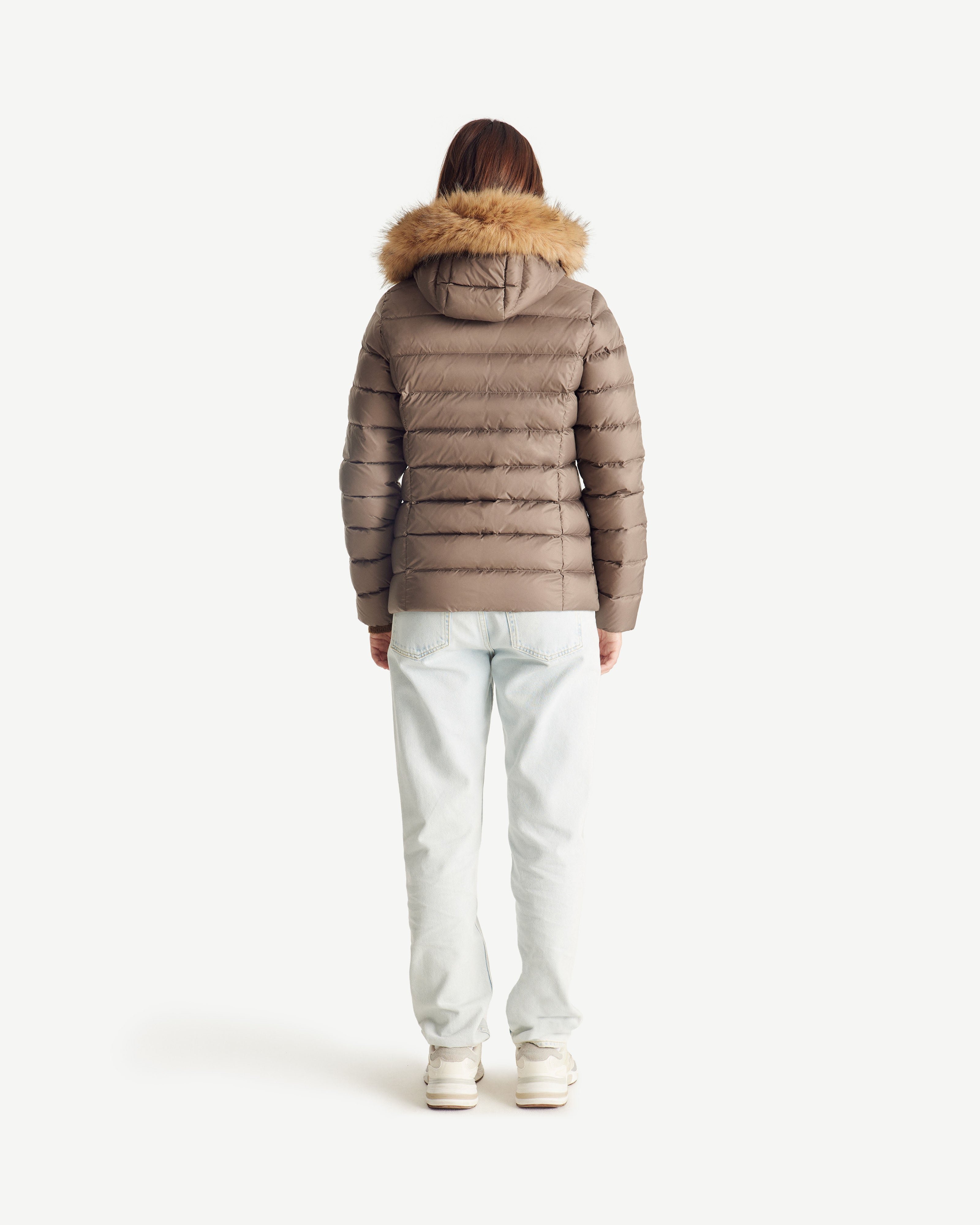 Luxury cold weather hooded puffer coat JOTT Beige