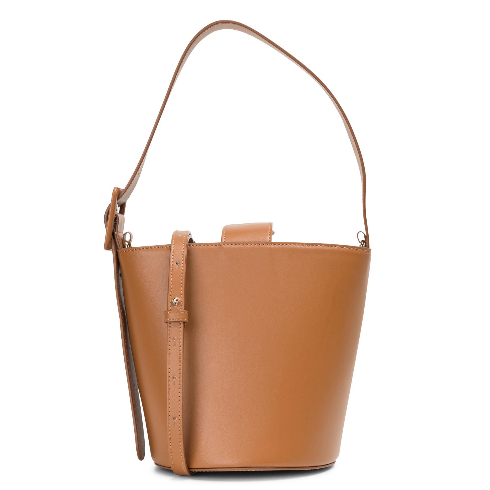 Einfarbige Handtasche aus Leder SAISON 1865 Braun