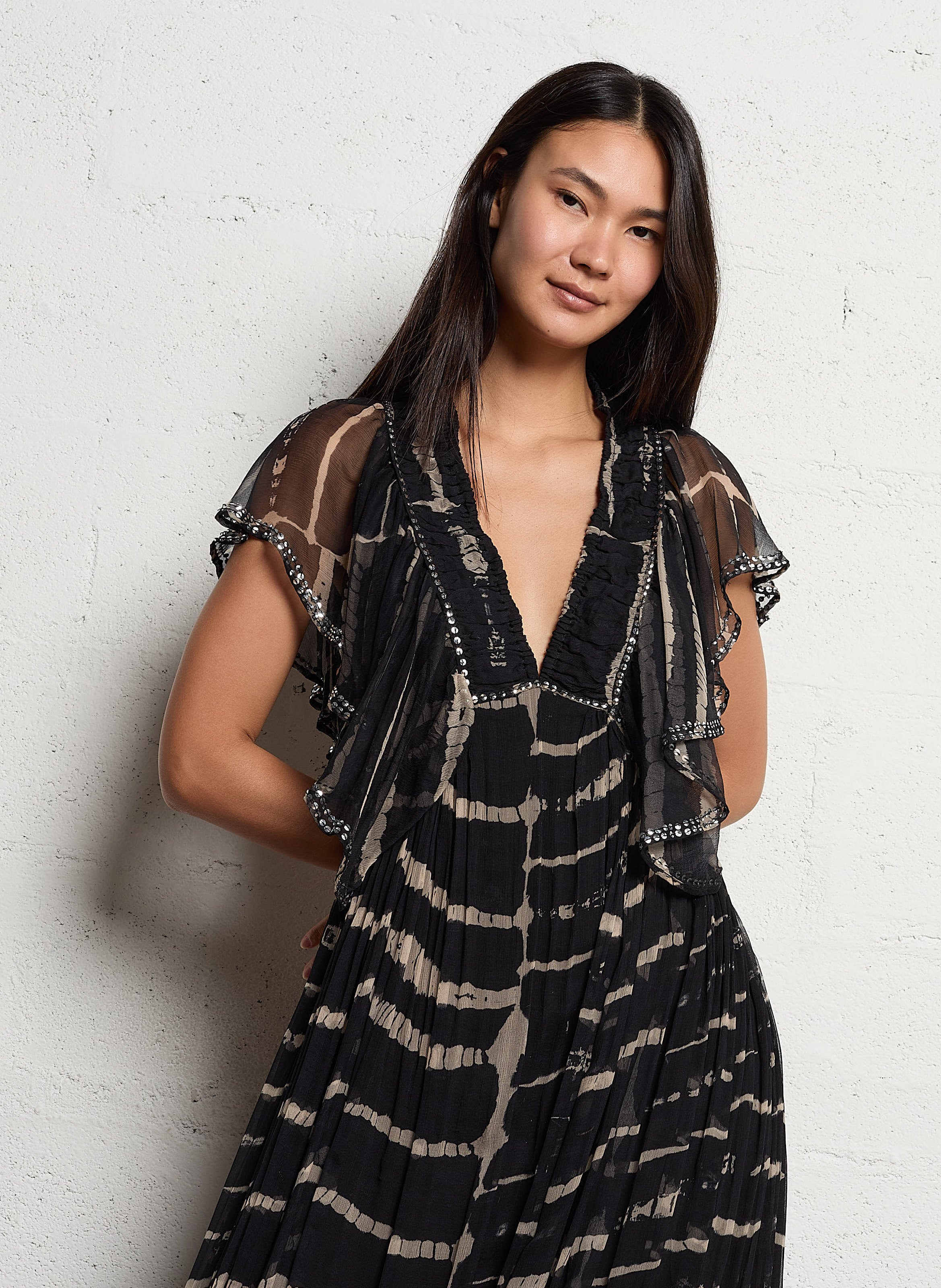 Atlas - Oversize-Pullover mit V-Ausschnitt MES DEMOISELLES Schwarz