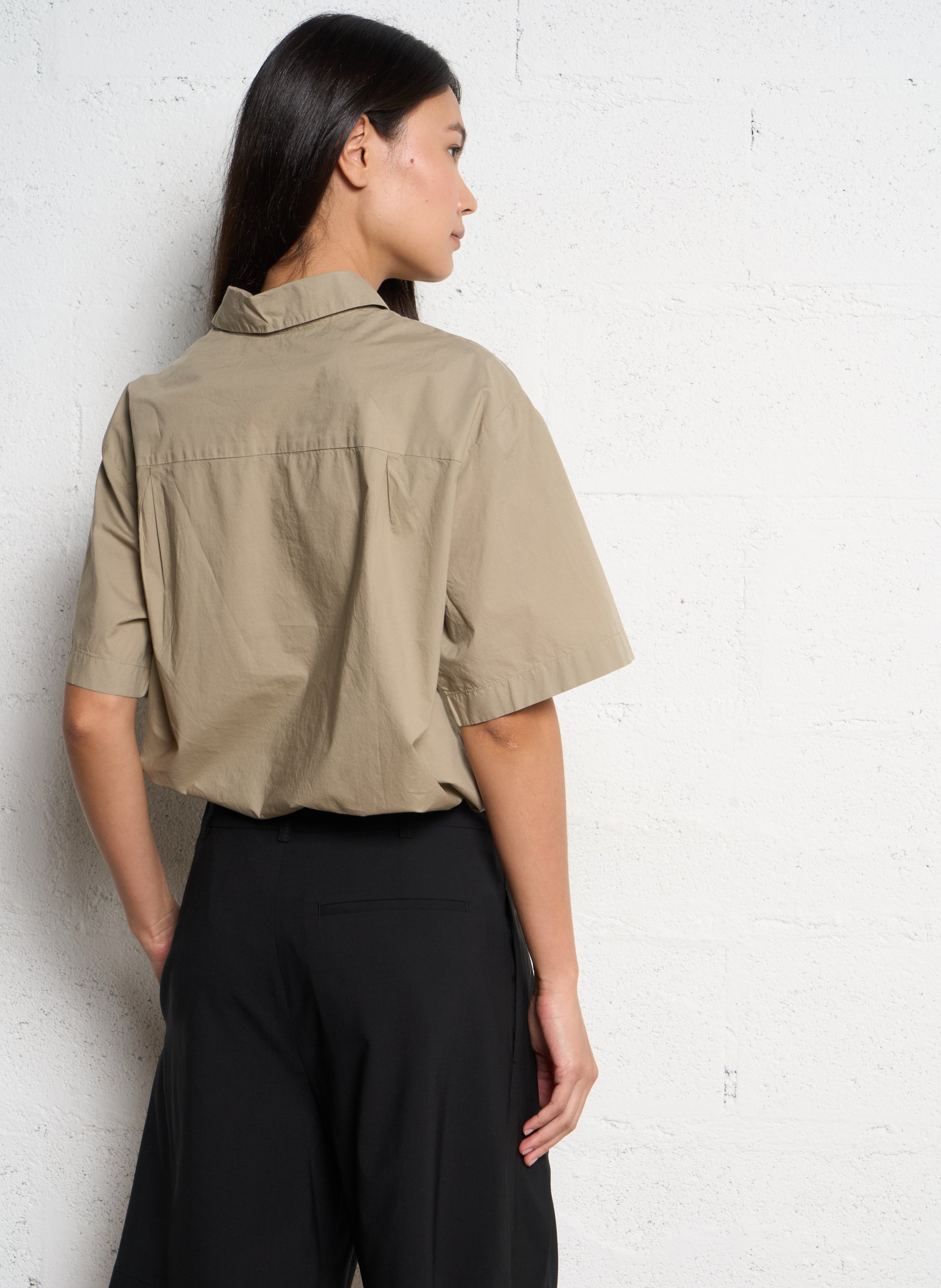 Organic cotton shirt with classic collar MASSCOB Grey