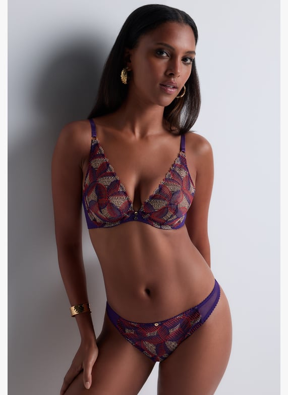 A la Folie kohl black underwired triangle bra | Purple by AUBADE A la Folie kohl black underwired triangle bra Purple