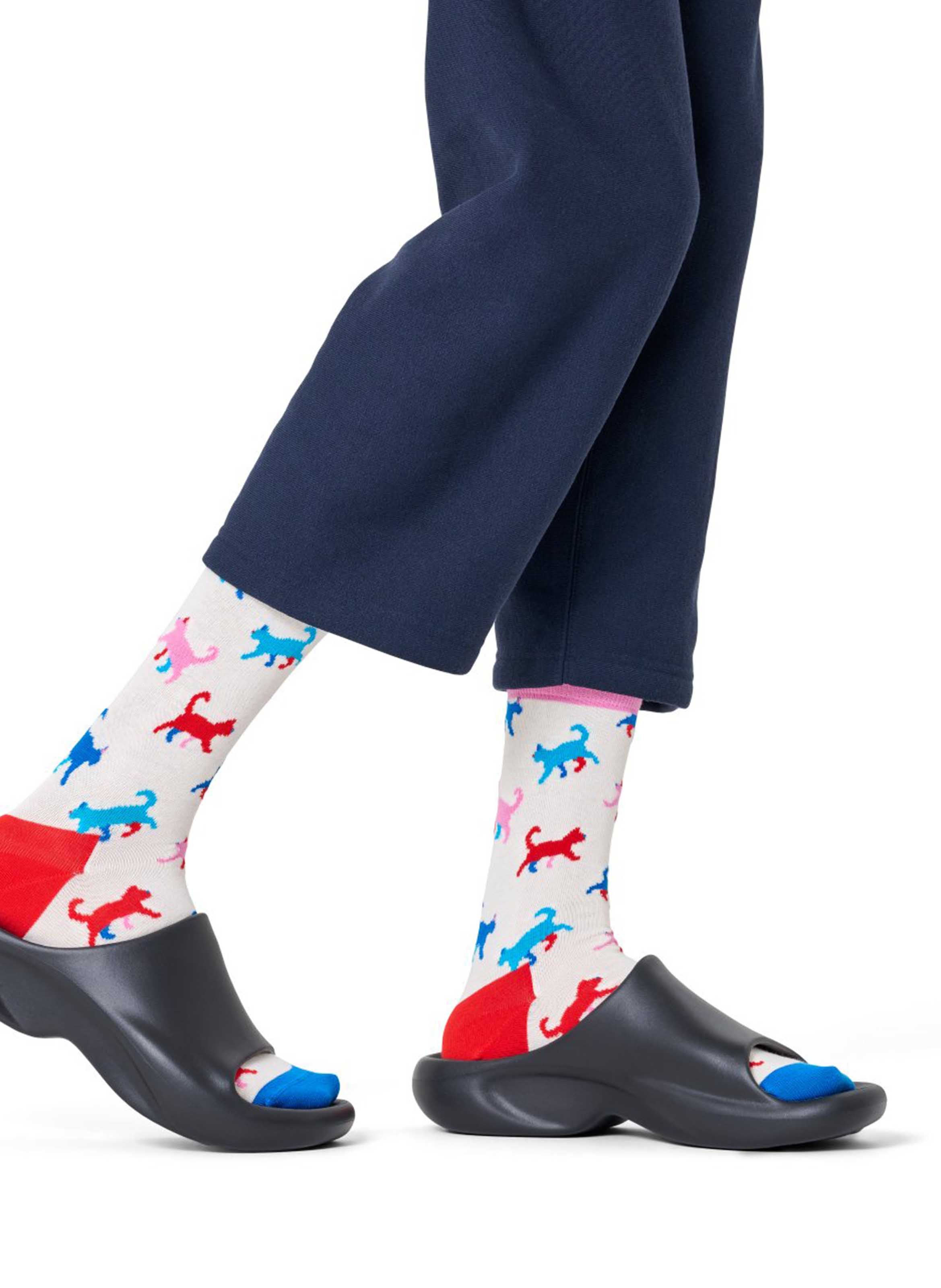 Bedruckte Socken aus Baumwoll-Mix HAPPY SOCKS Weiss