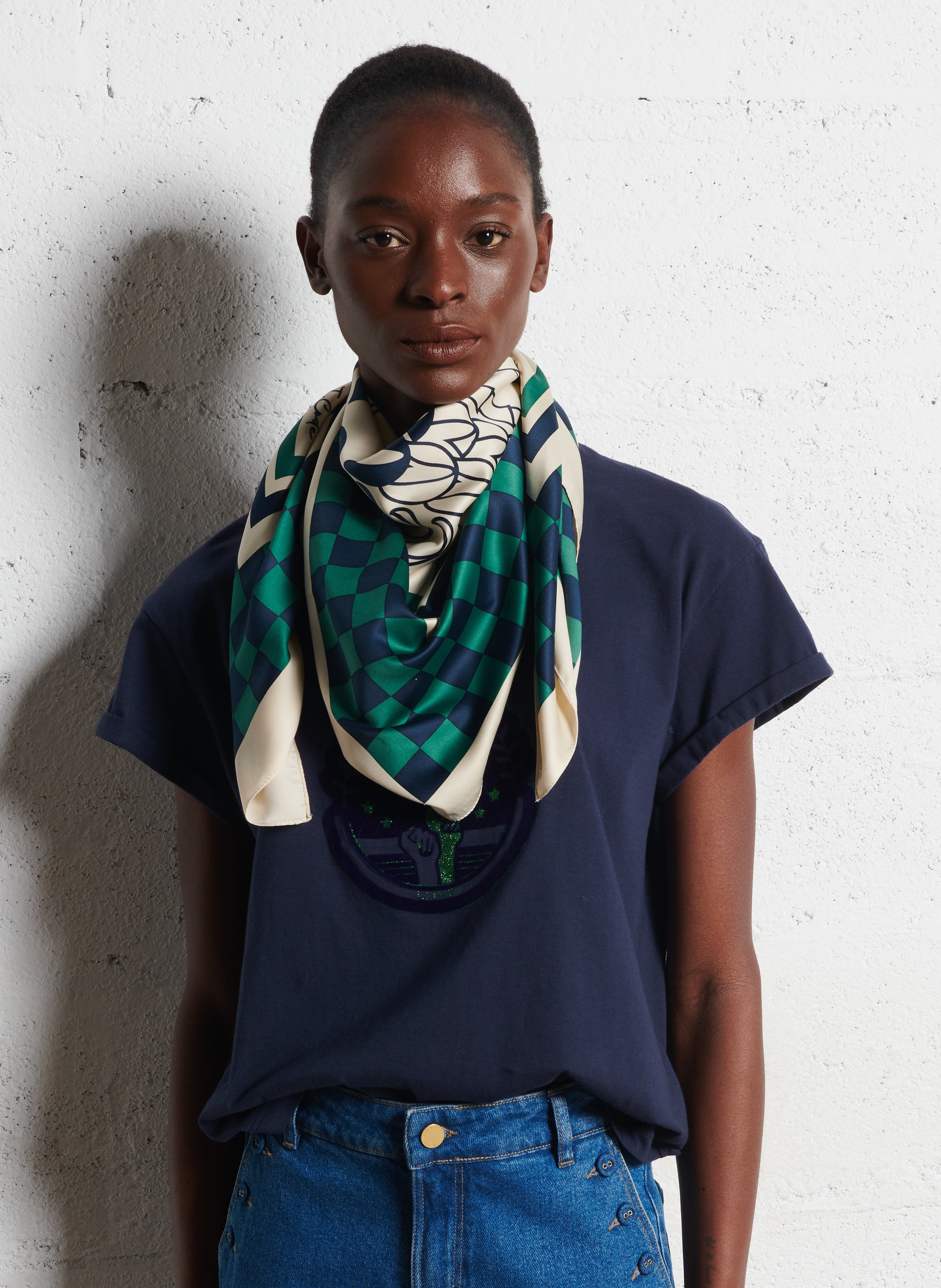 Foulard imprimé I CODE Vert