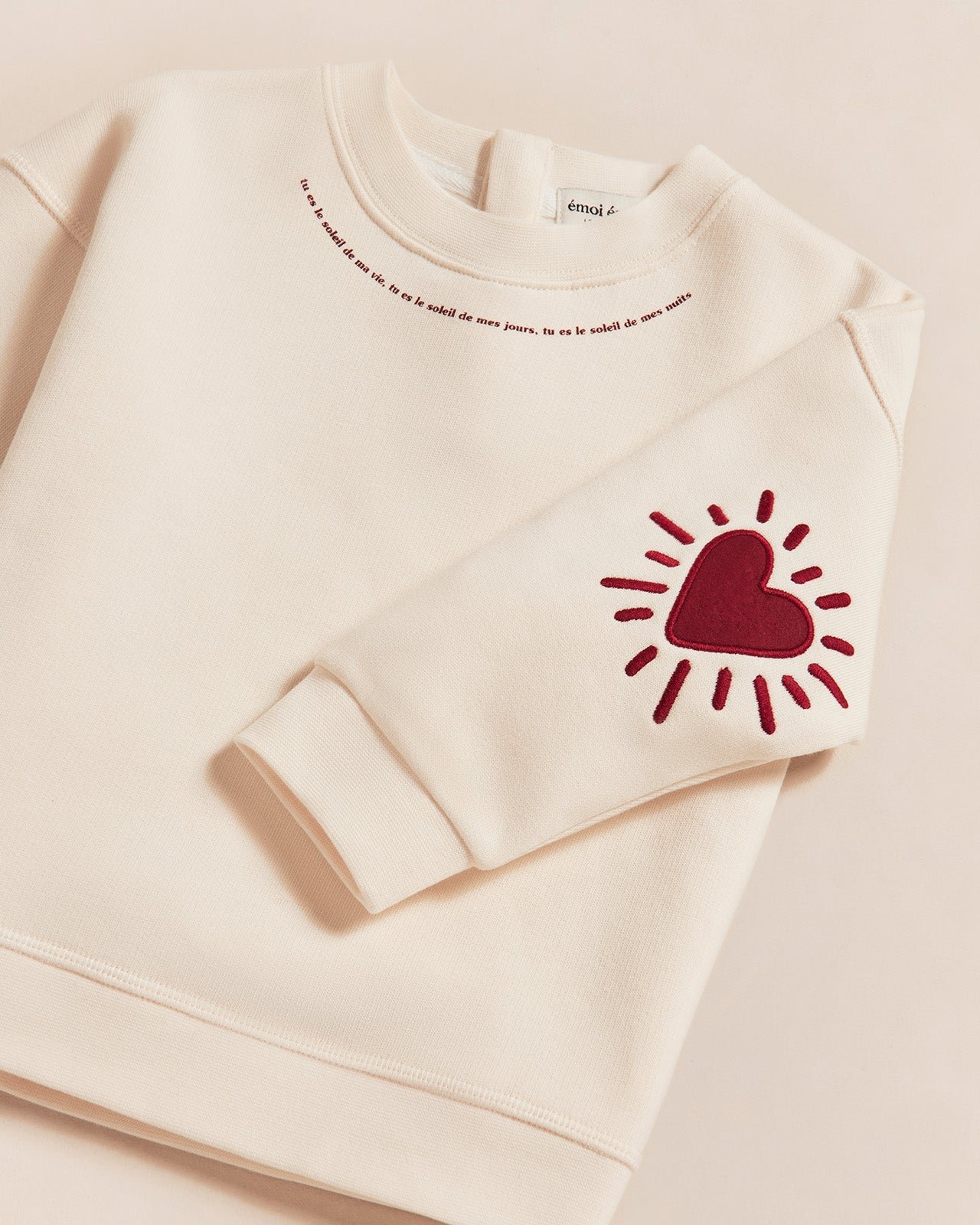 The "Soleil de ma vie" sweatshirt with organic cotton elbow patches EMOI EMOI White