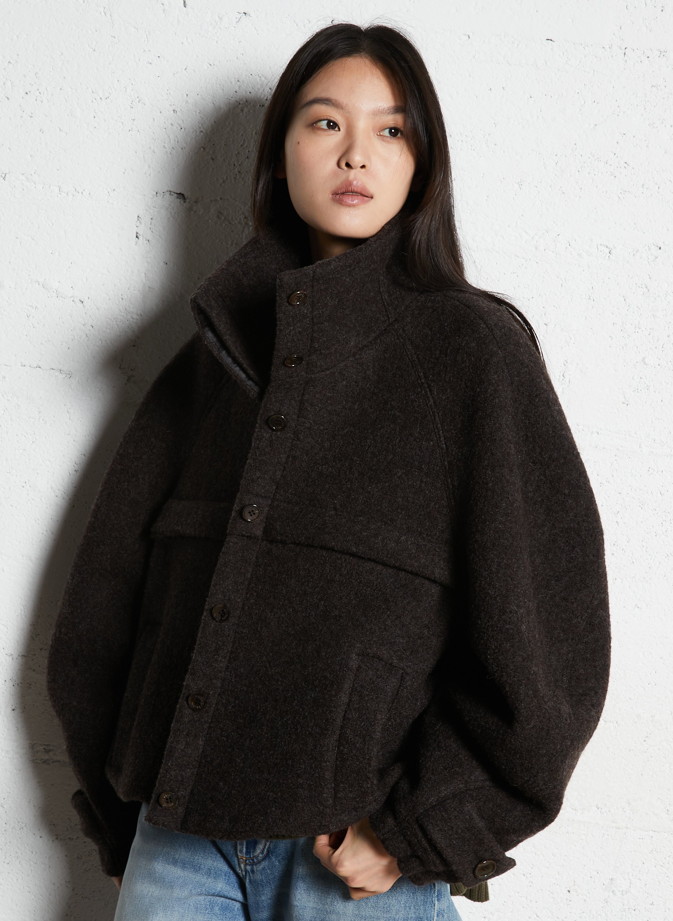 Oversize-Wolljacke LAURENCE BRAS Braun