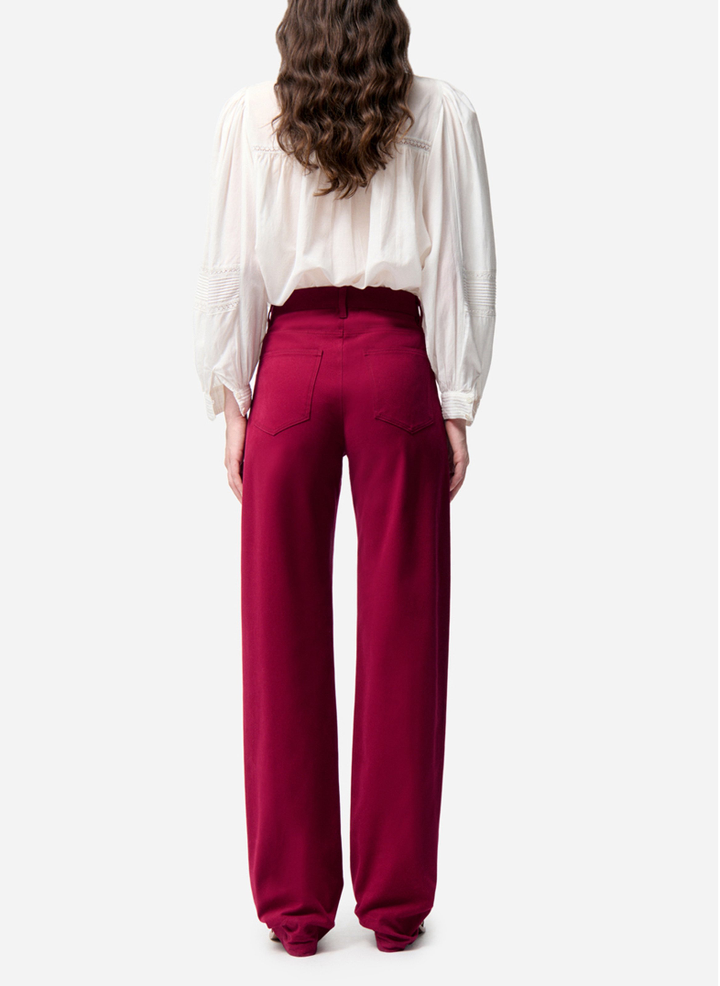 Straight-leg organic cotton-blend pants VANESSA BRUNO Red