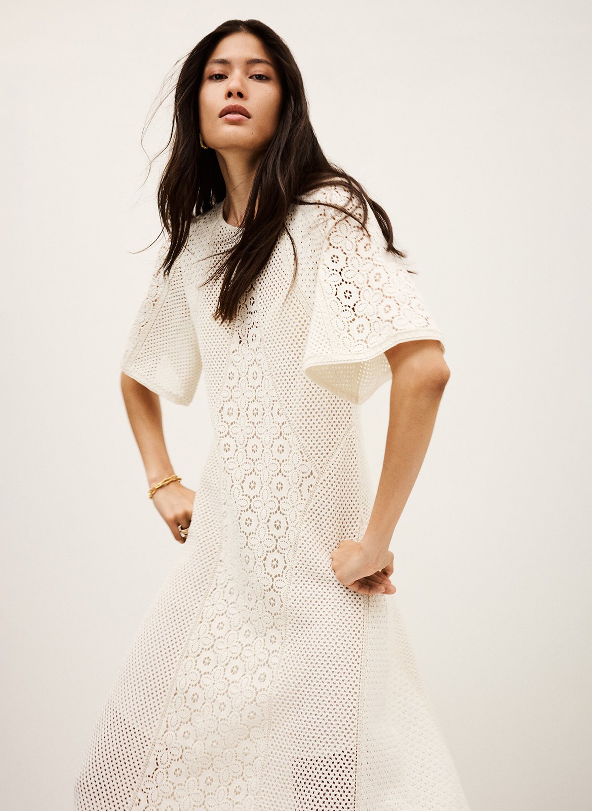 Long cotton dress BA&SH Beige