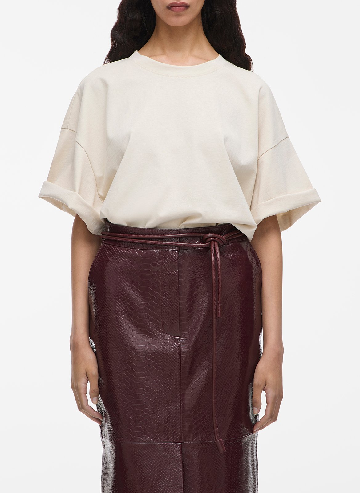 Round-neck organic cotton T-shirt ROUGE EDIT