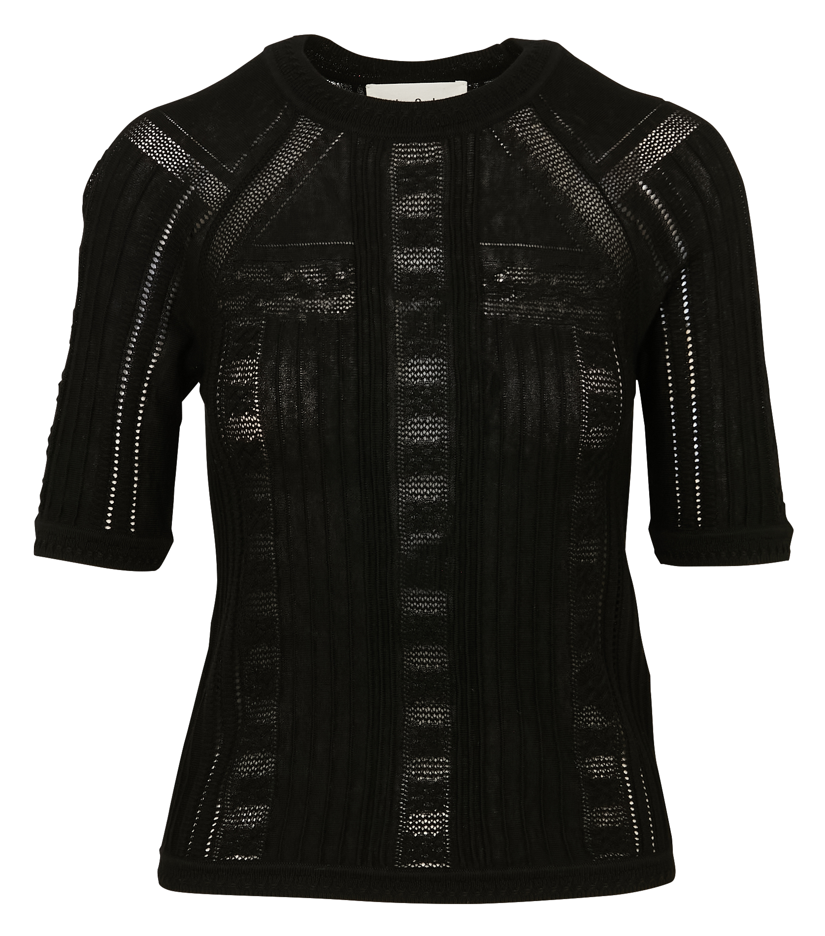 Round-neck wool-blend sweater BA&amp;SH Black