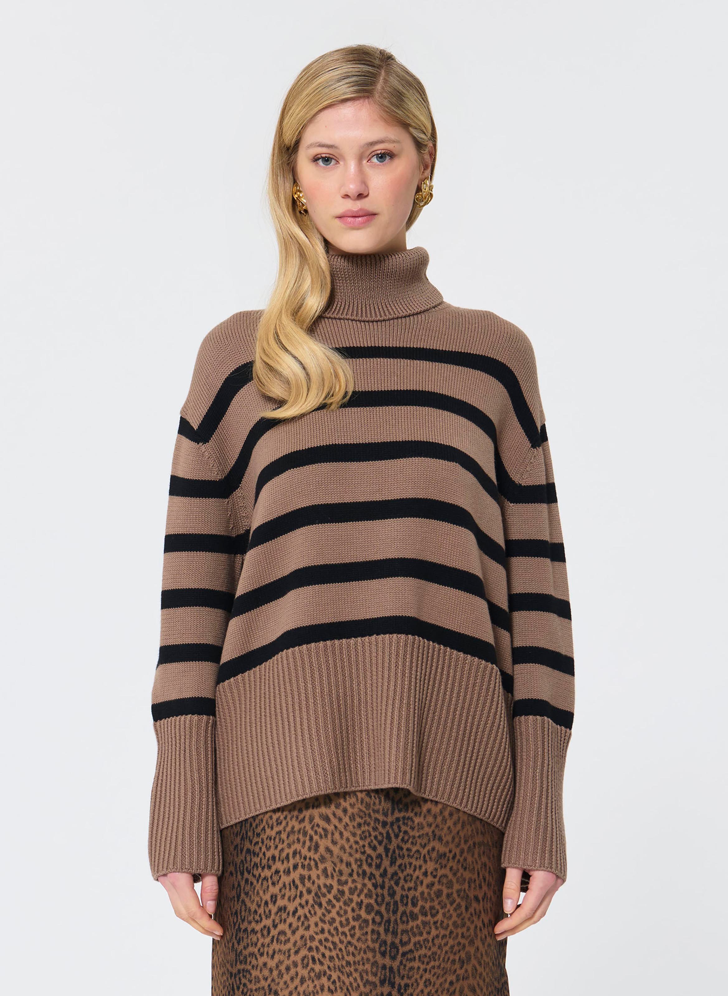 Pull col roulé rayé TARA JARMON