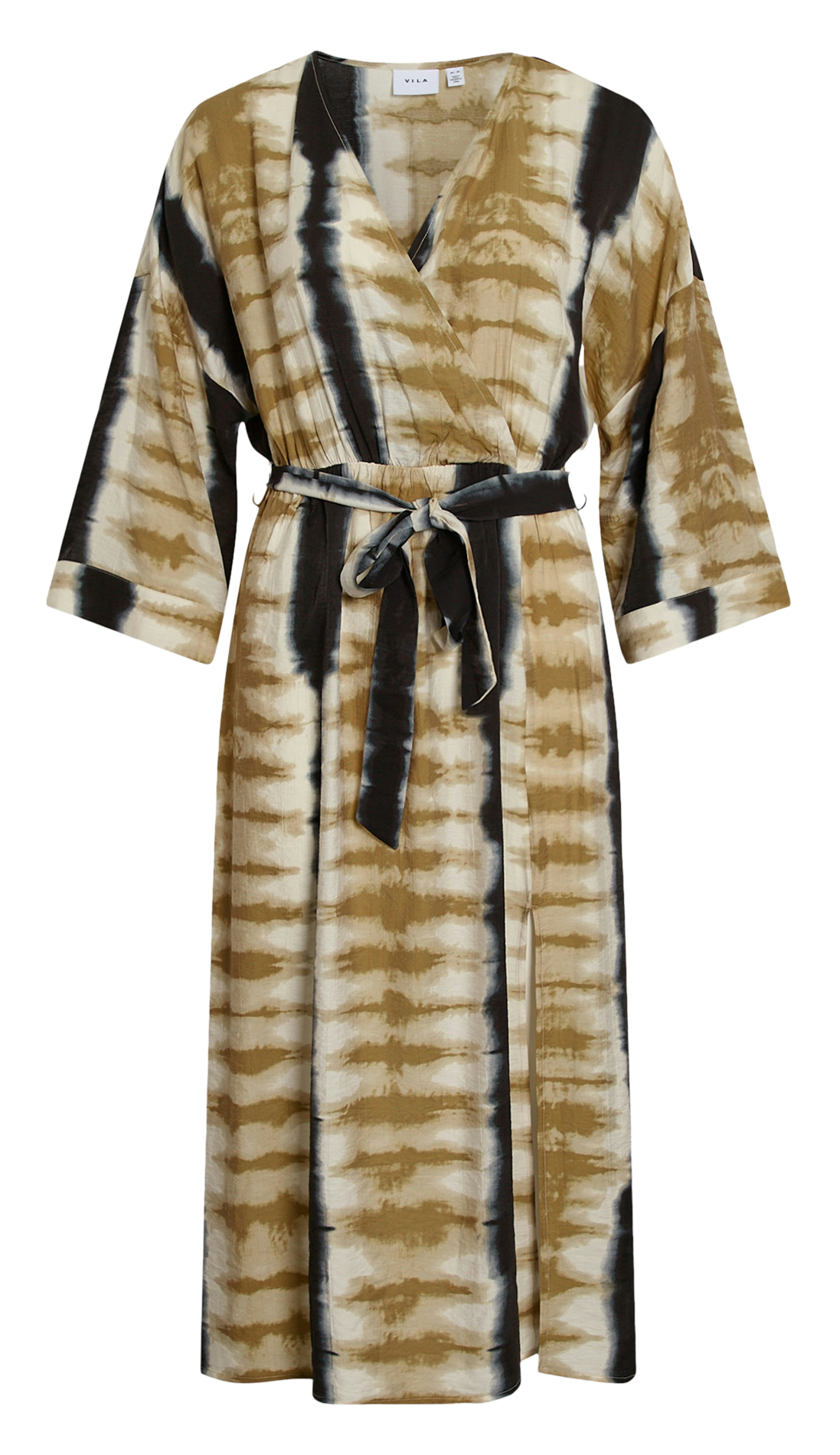 Robe longue col V imprimé VILA Marron