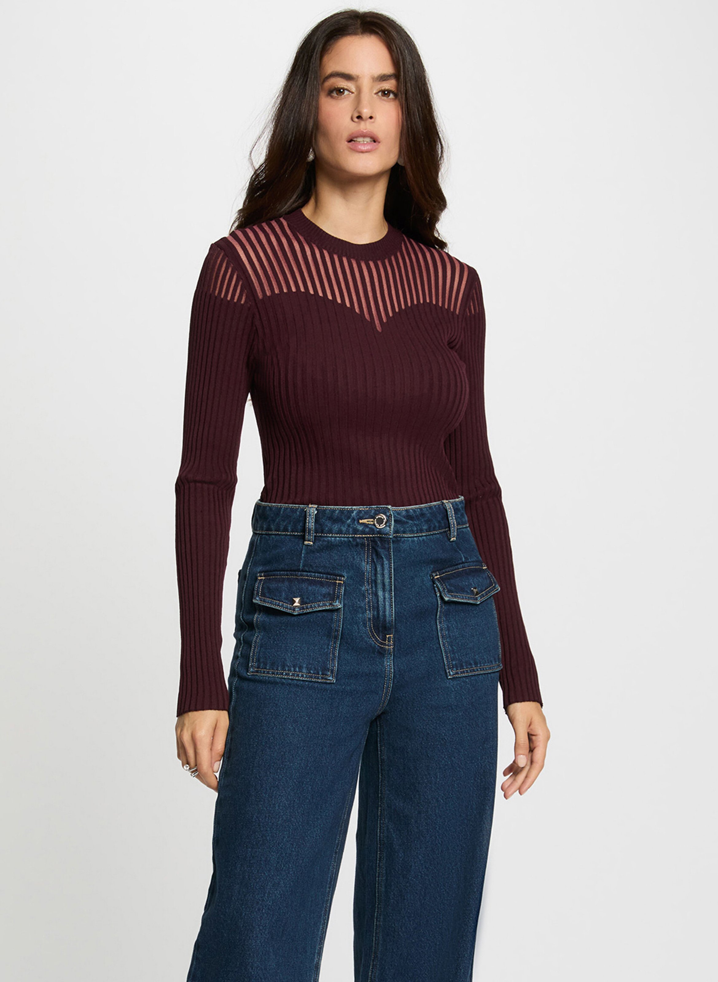 High-neck sweater MORGAN Purple