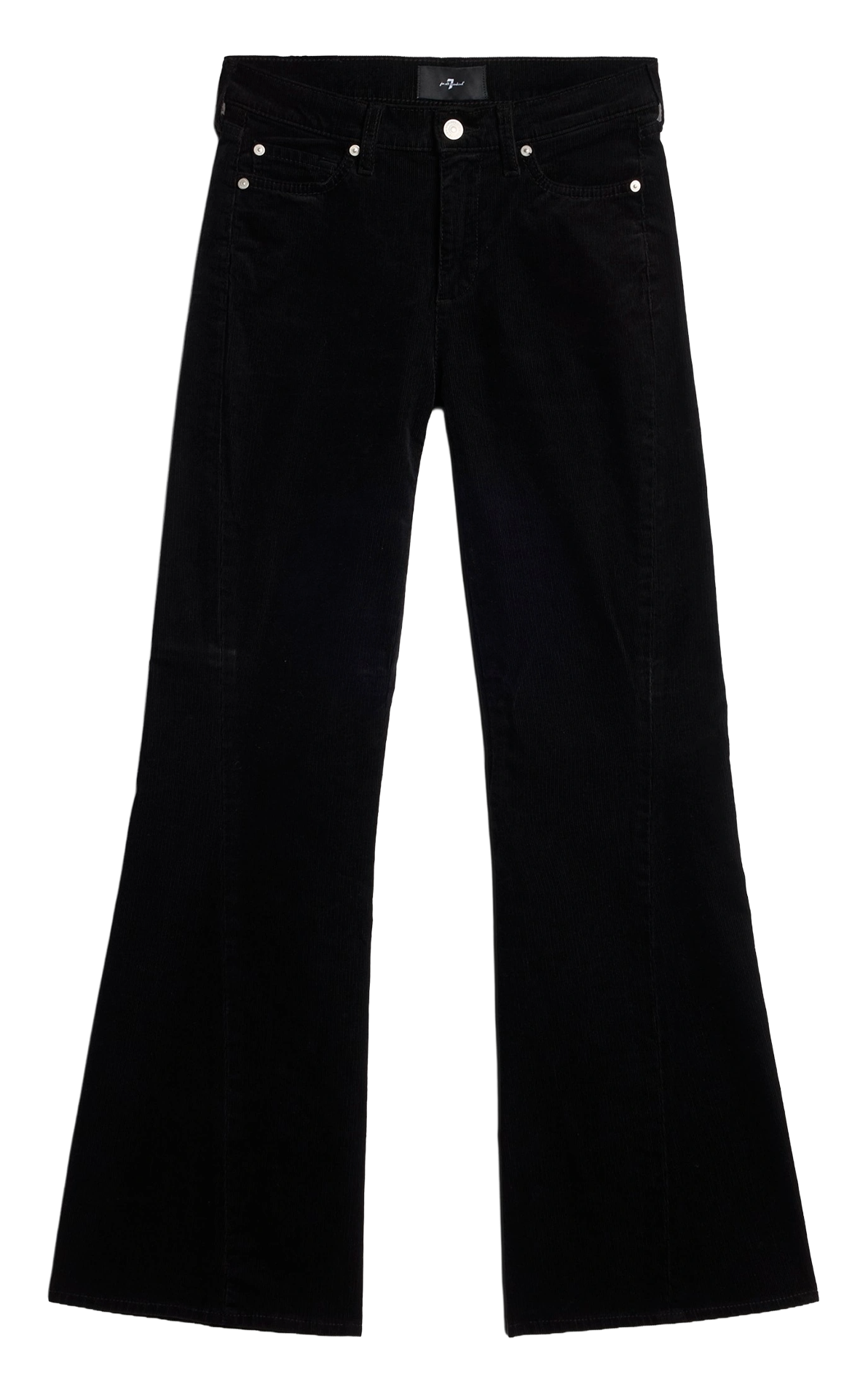 Unifarbenes ausgestelltes Baumwollmischungs-Hose 7 FOR ALL MANKIND Schwarz