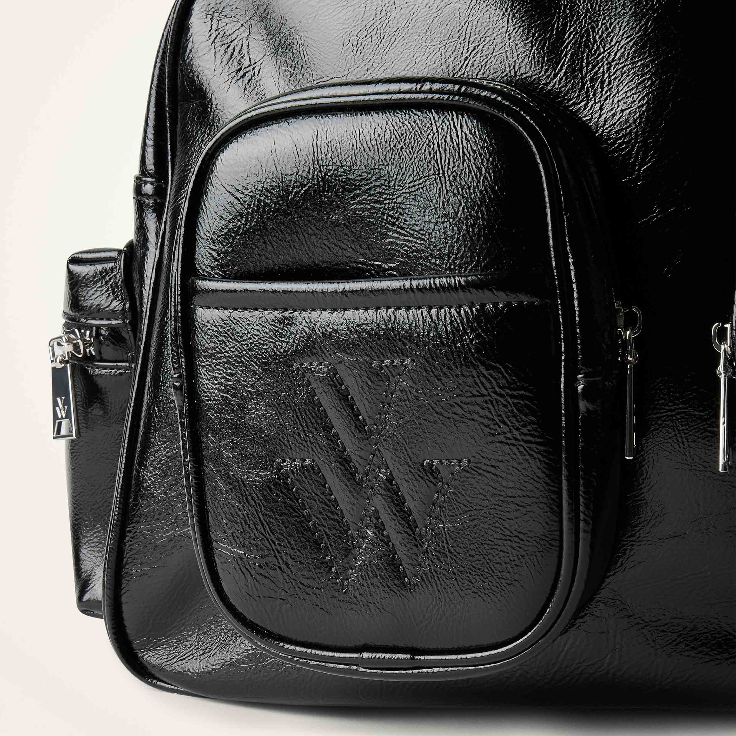 Sac bowling oversize verni VANESSA WU Noir