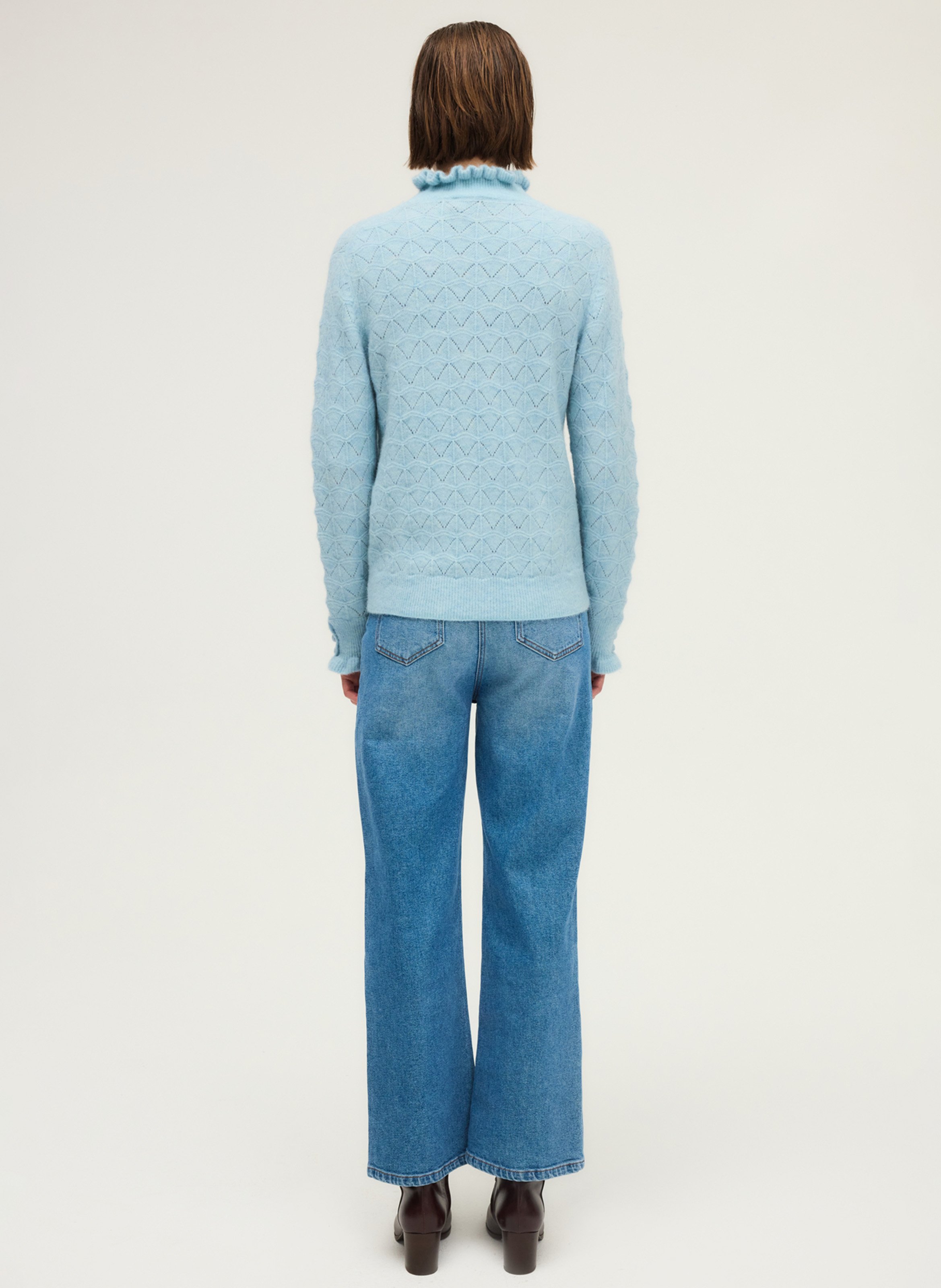 High-neck wool sweater PABLO Blue