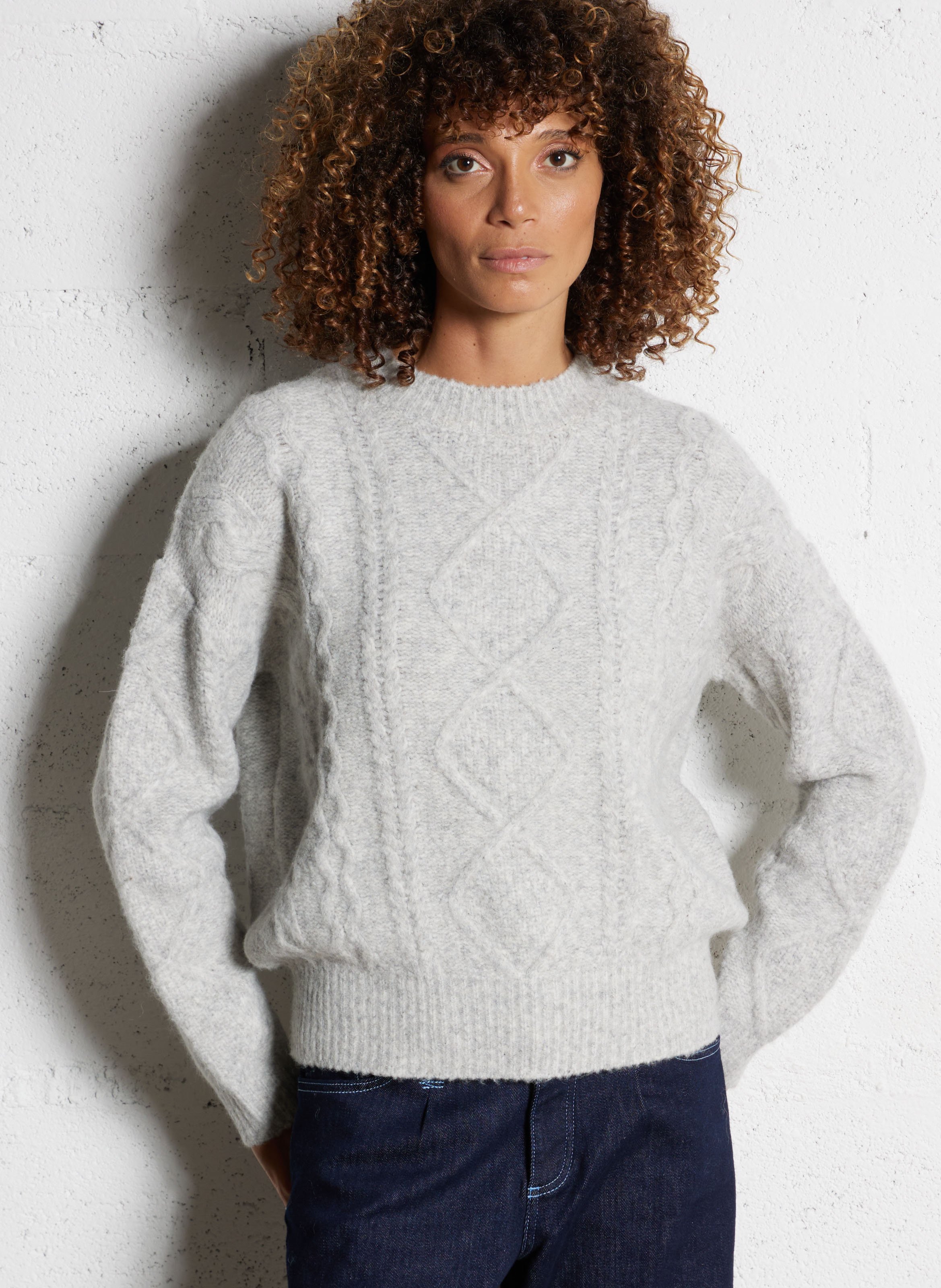 Pull col rond  HARTFORD Gris